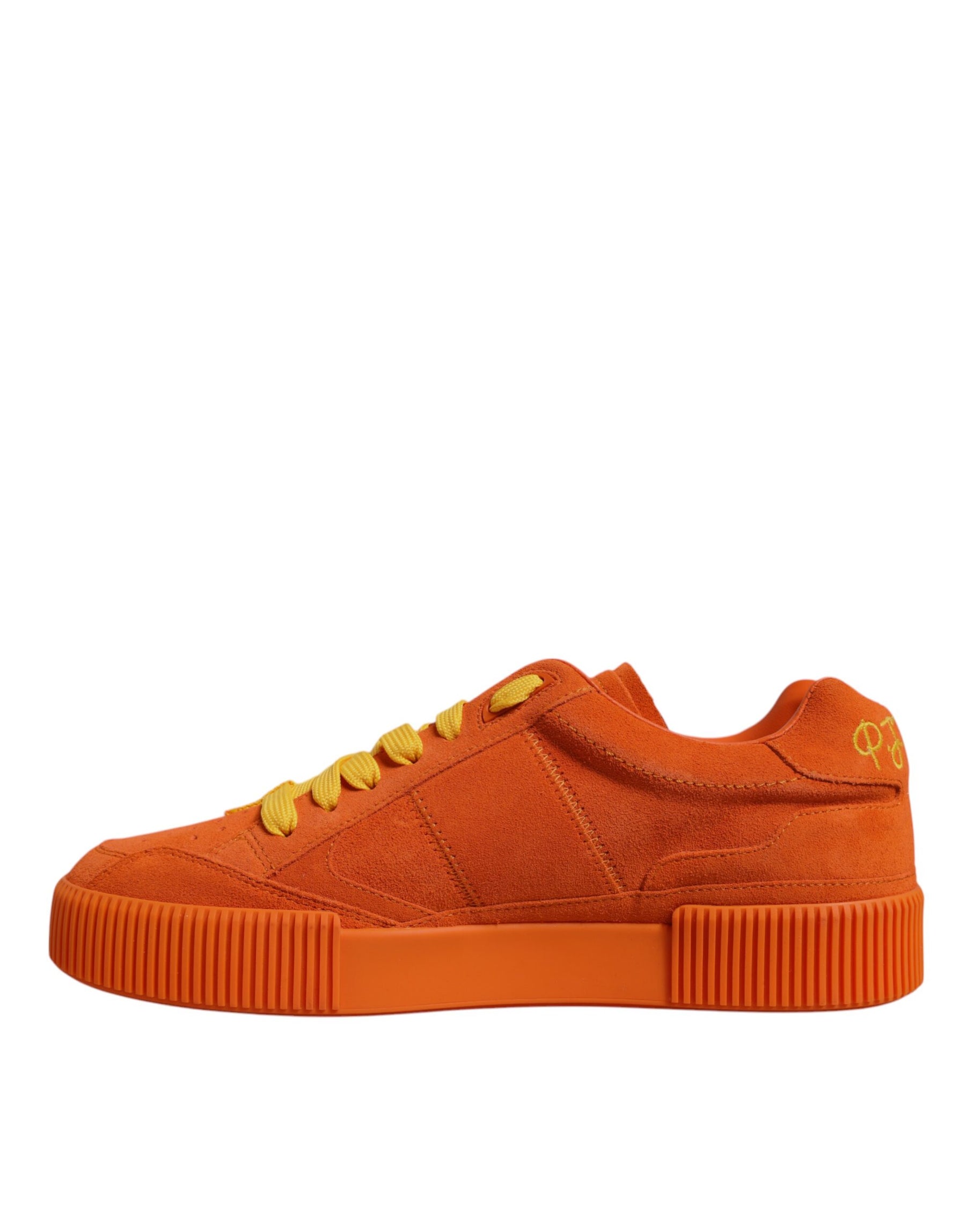 Dolce & Gabbana Orange Miami Leather Low Top Sneakers Shoes | Regal Royce