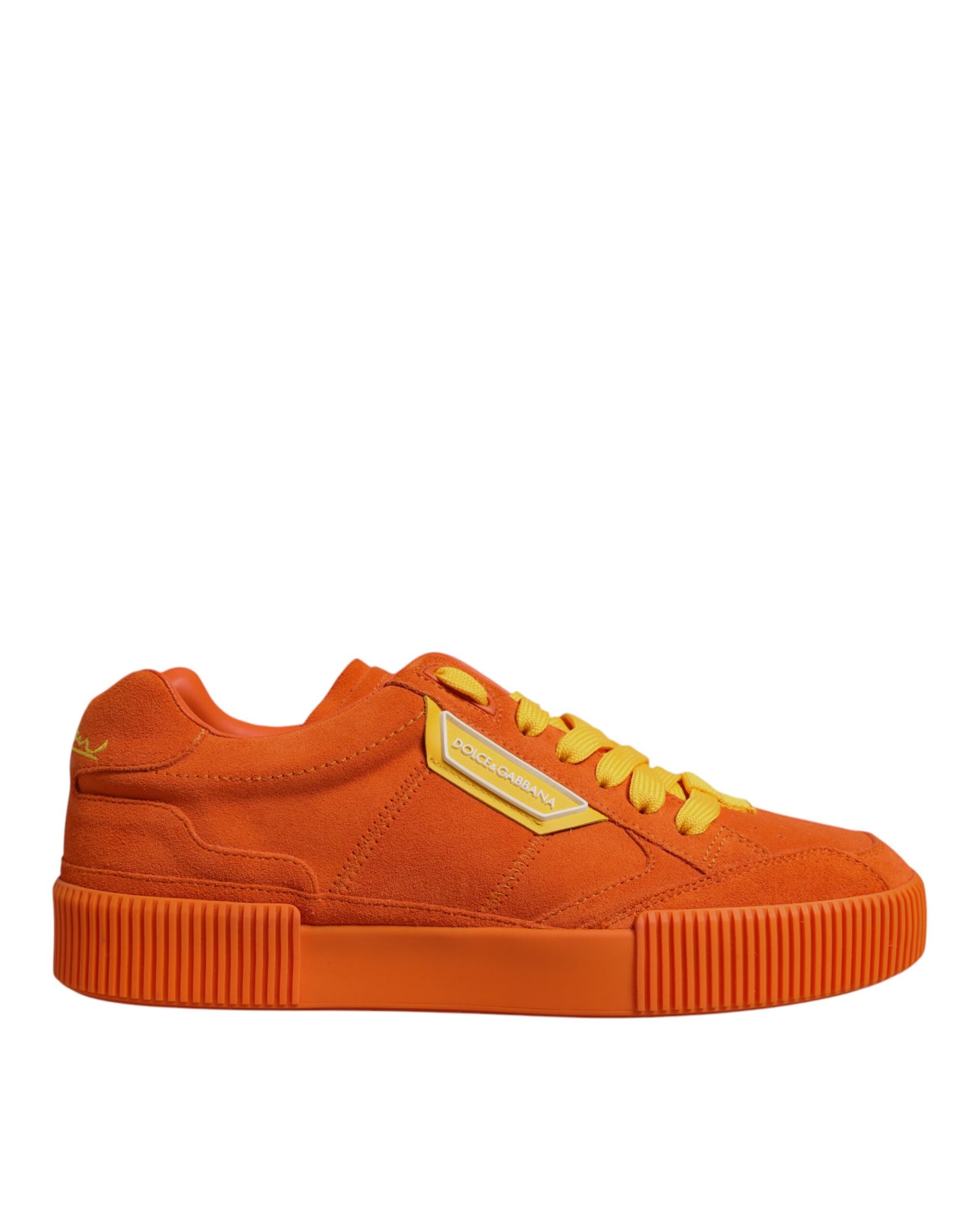Dolce & Gabbana Orange Miami Leather Low Top Sneakers Shoes | Regal Royce
