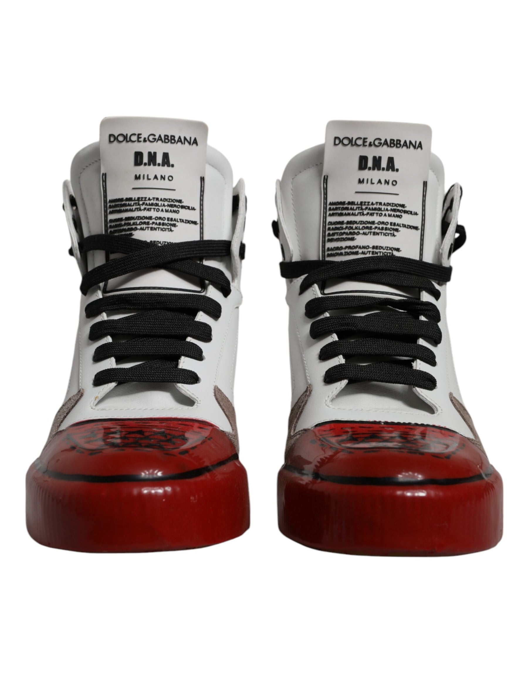 Dolce & Gabbana Multicolor Leather High Top Sneakers Shoes | Regal Royce