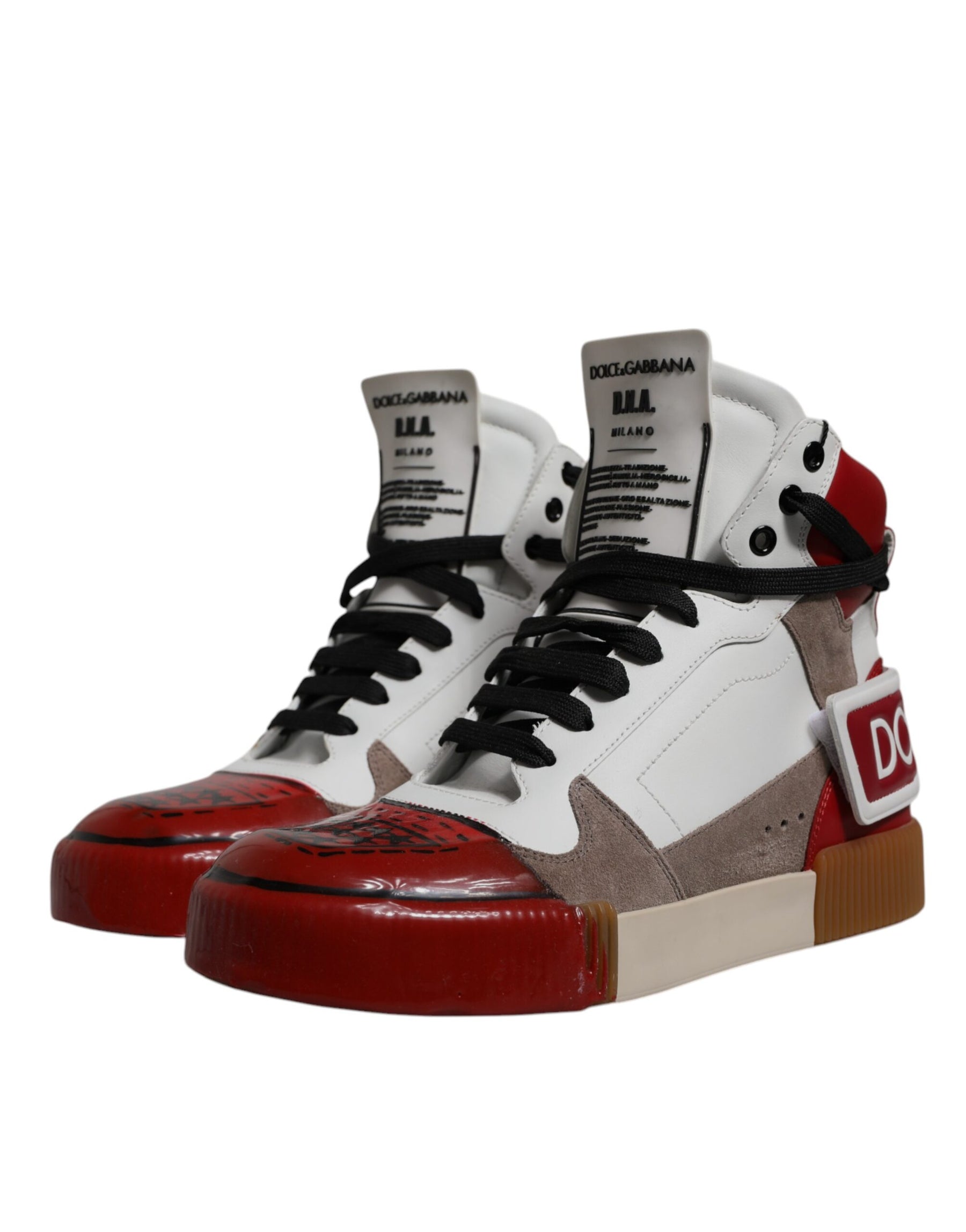 Dolce & Gabbana Multicolor Leather High Top Sneakers Shoes | Regal Royce