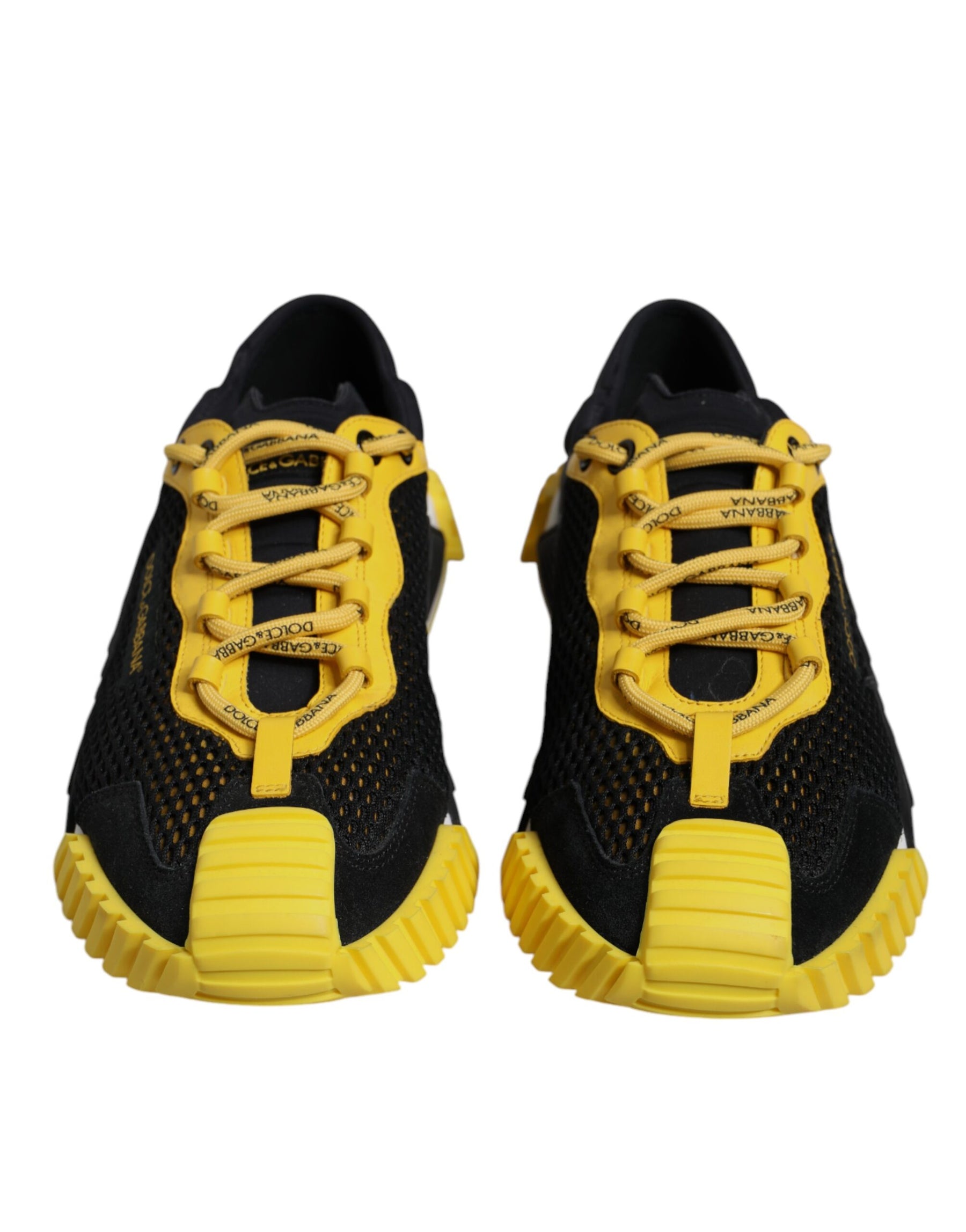 Dolce & Gabbana Black Yellow Low Top NS1 Sneakers Shoes | Regal Royce