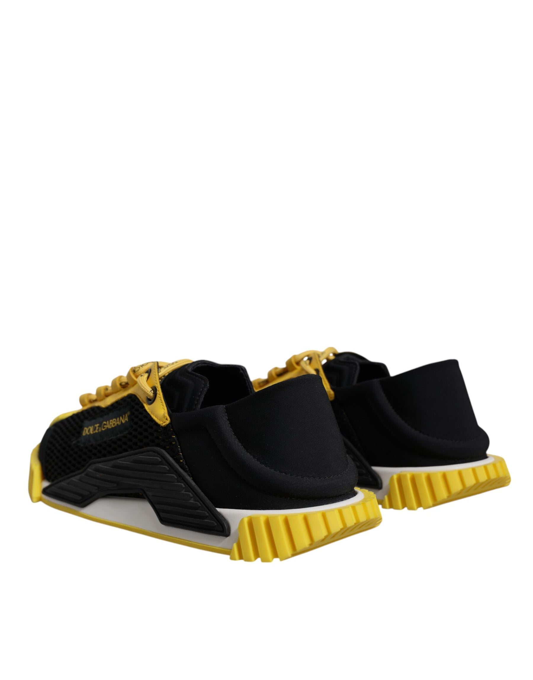 Dolce & Gabbana Black Yellow Low Top NS1 Sneakers Shoes | Regal Royce