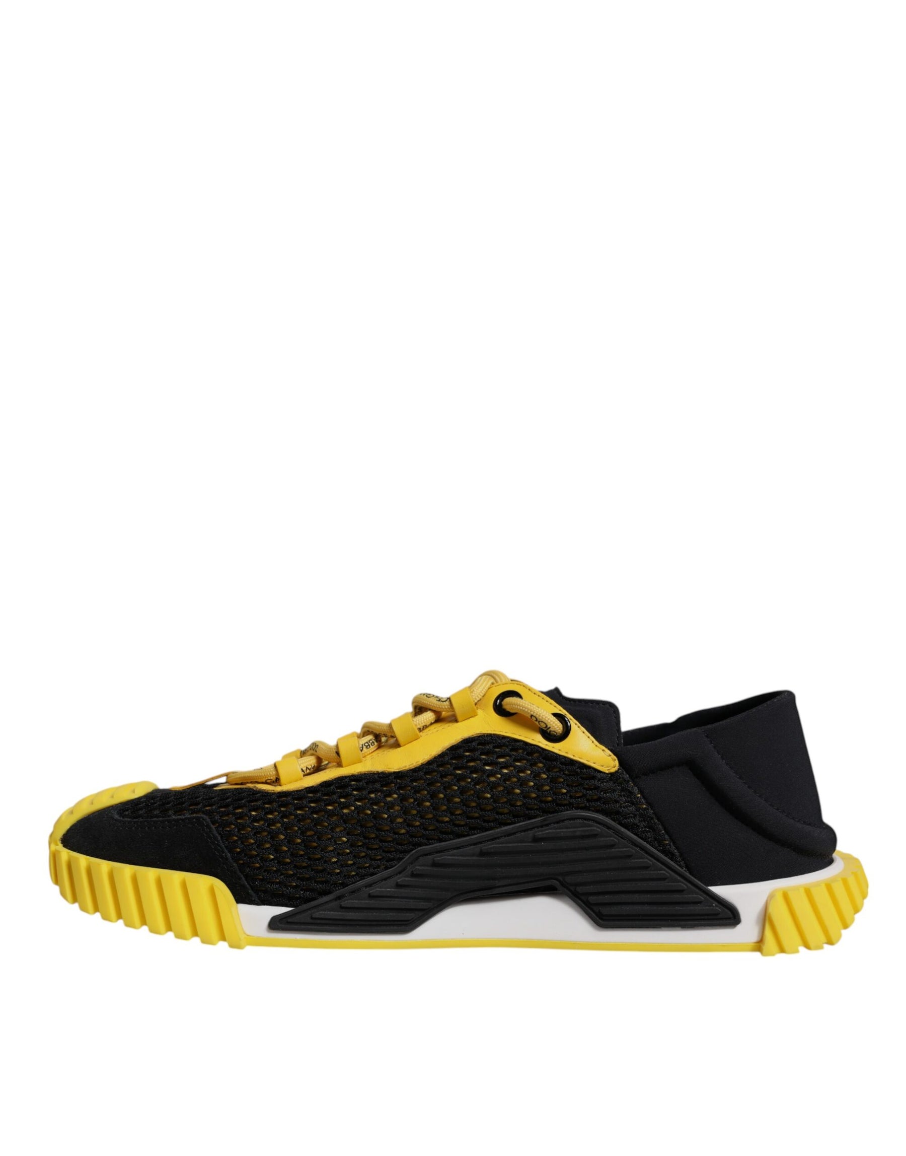 Dolce & Gabbana Black Yellow Low Top NS1 Sneakers Shoes | Regal Royce