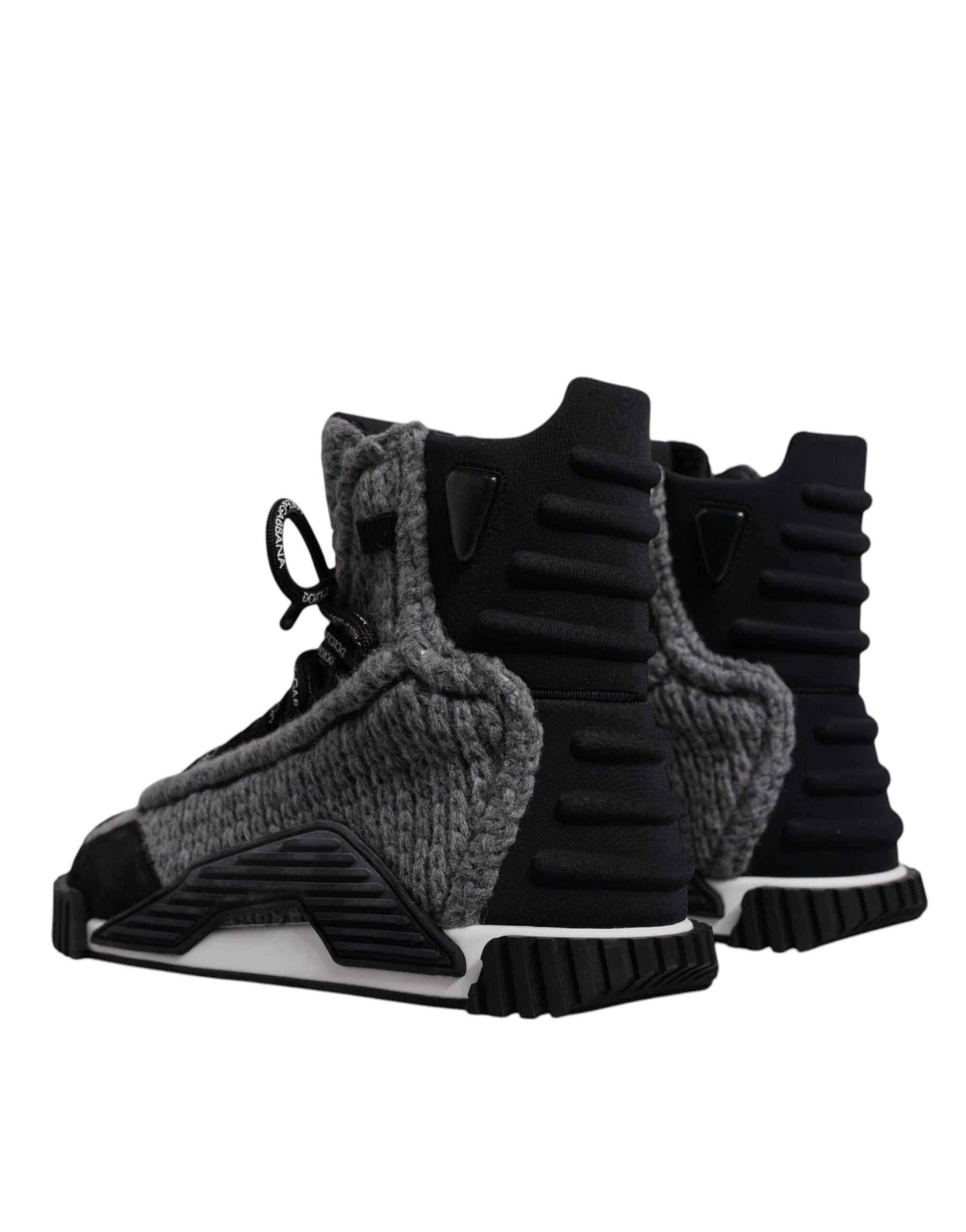 Dolce & Gabbana Gray Black NS1 High Top Boots Sneakers Shoes | Regal Royce