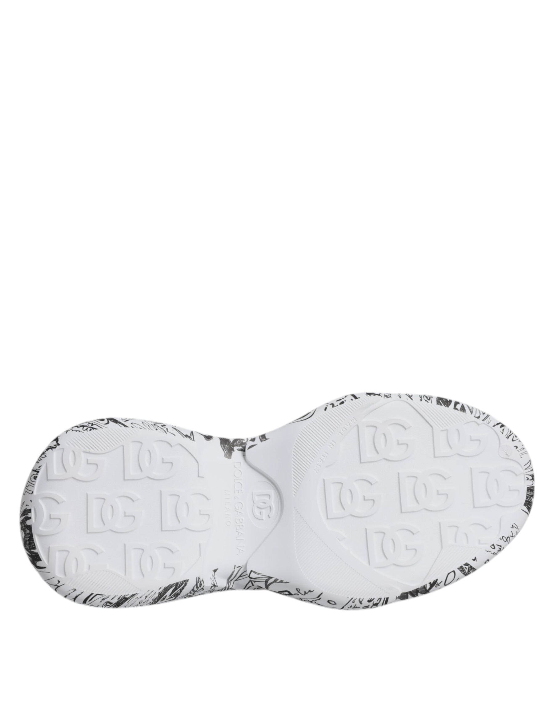 Dolce & Gabbana White Black Graffiti Daymaster Sneakers Shoes | Regal Royce