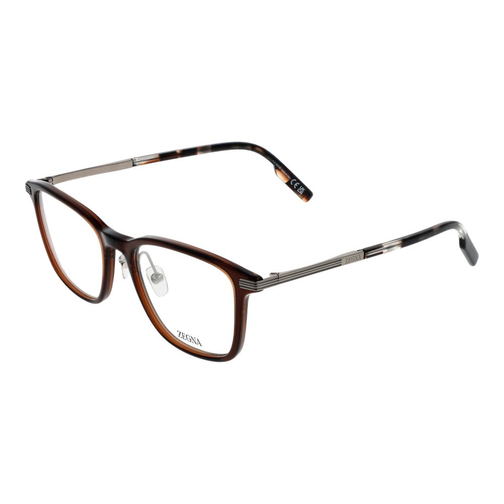 Ermenegildo Zegna Brown Plastic & Titanium Glasses (Frames) | Regal Royce