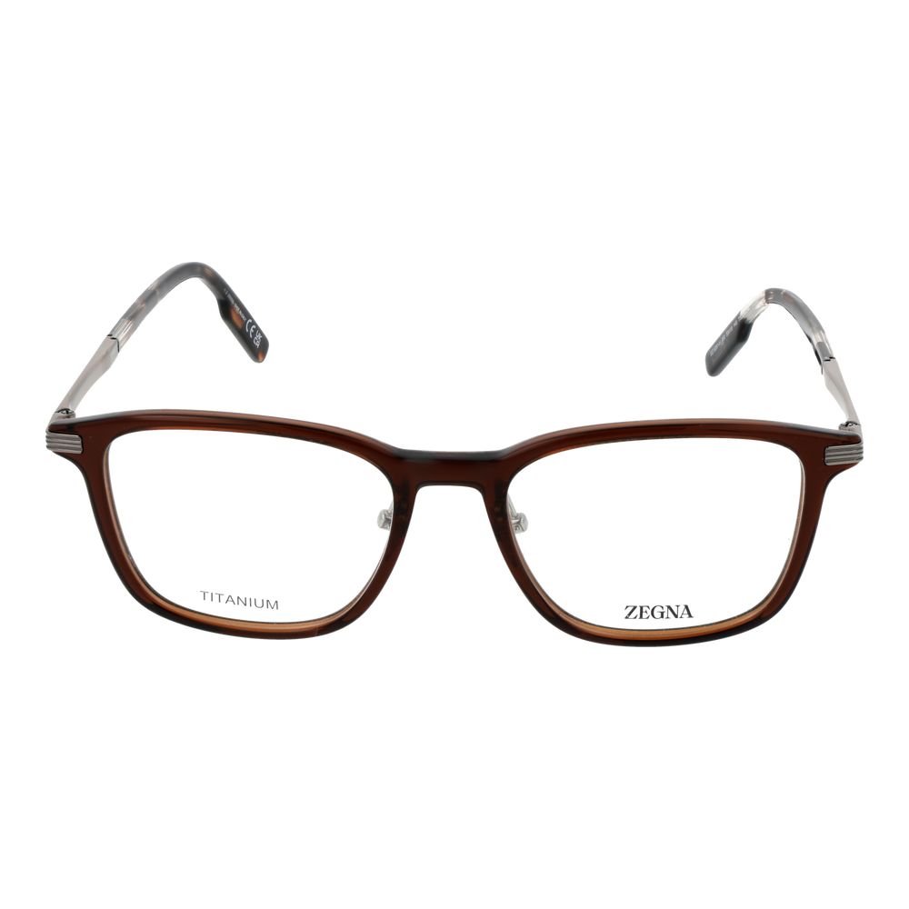 Ermenegildo Zegna Brown Plastic & Titanium Glasses (Frames) | Regal Royce