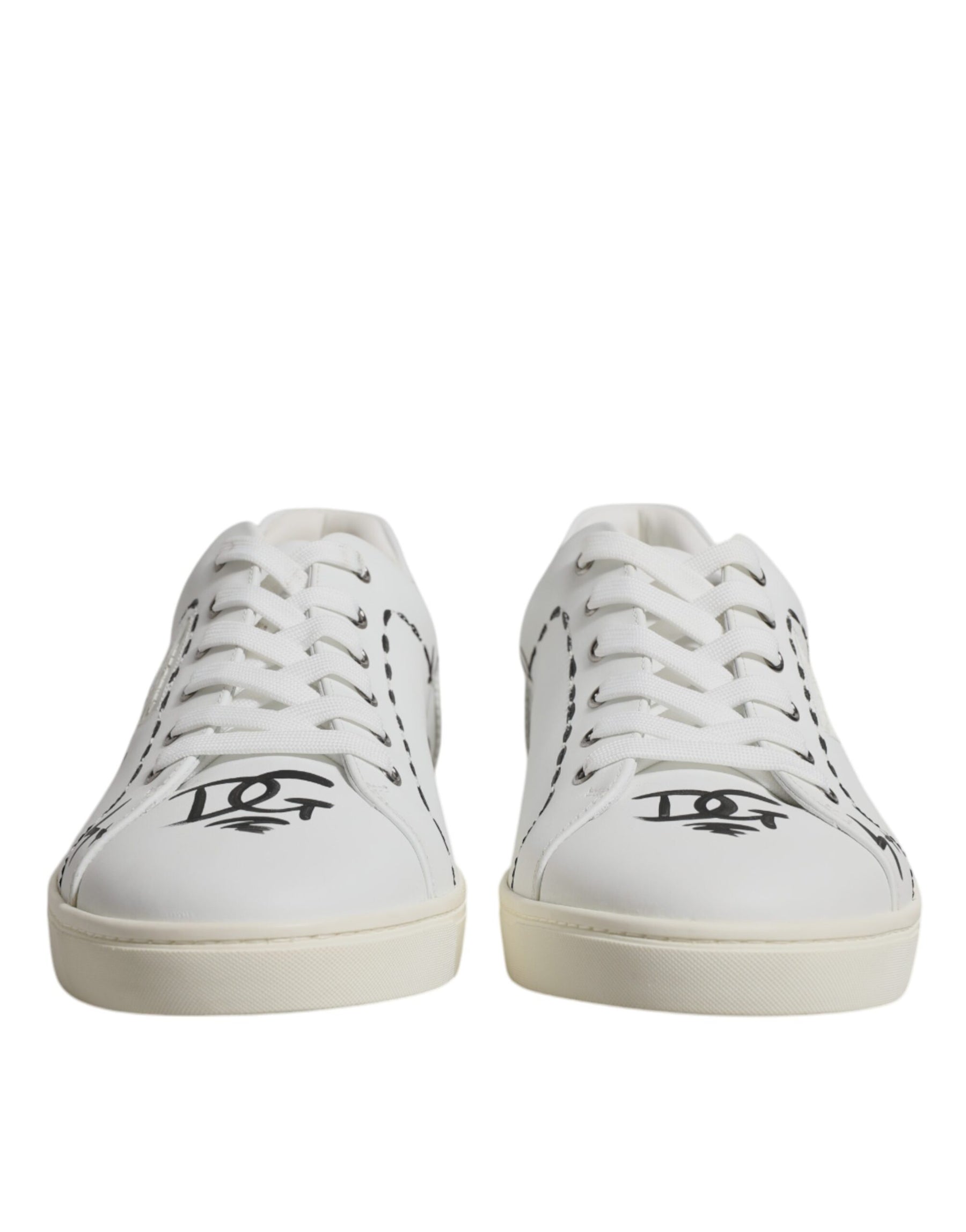 Dolce & Gabbana White Leather Milano Low Top Sneakers Shoes | Regal Royce