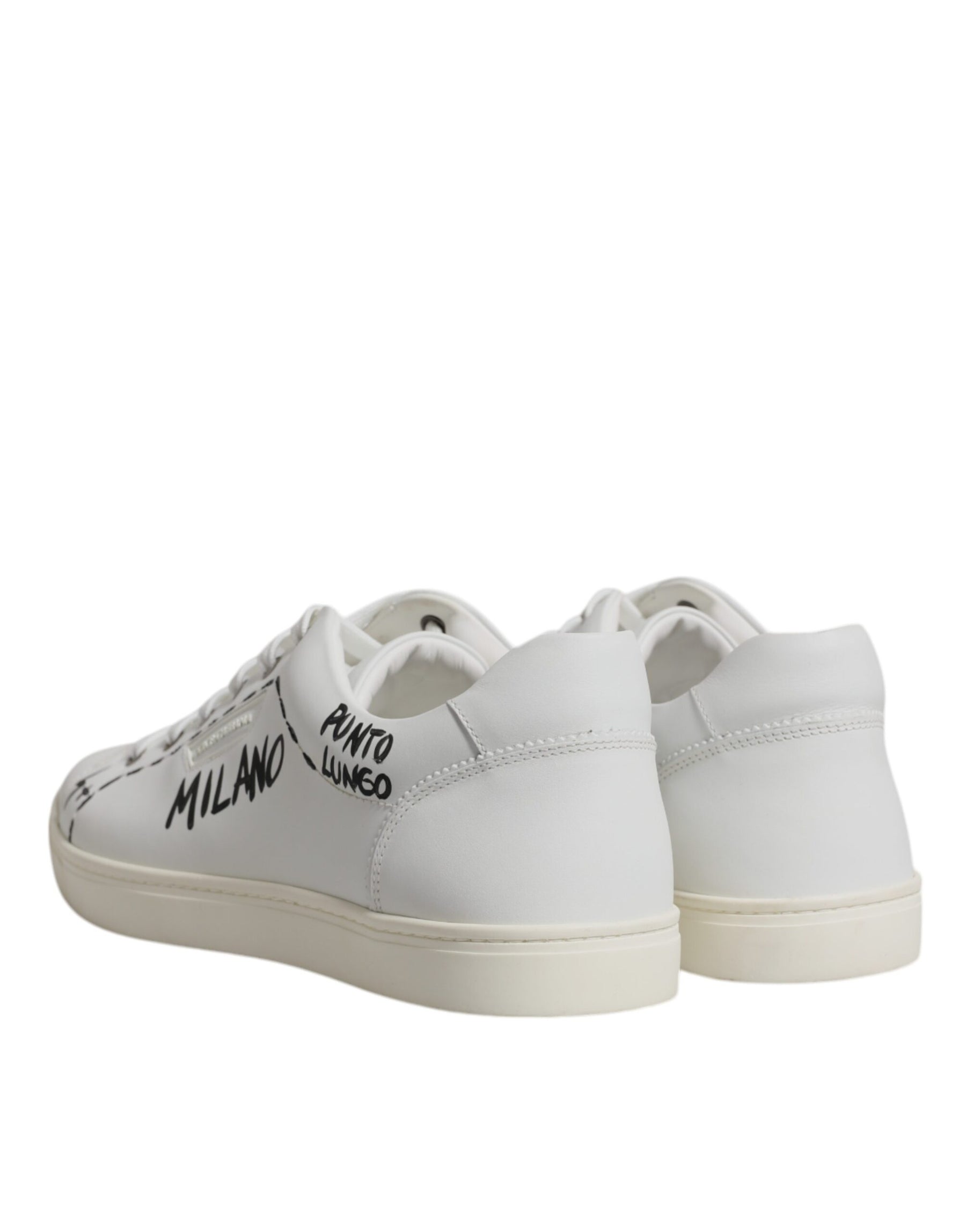 Dolce & Gabbana White Leather Milano Low Top Sneakers Shoes | Regal Royce