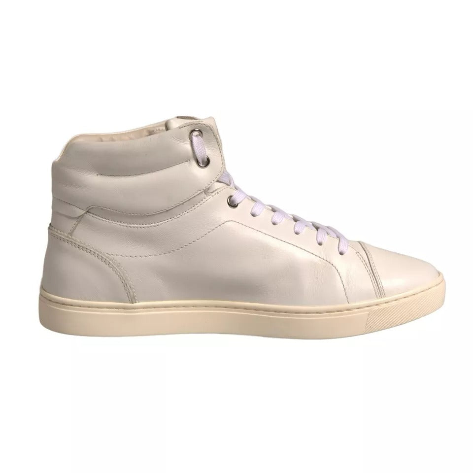 Dolce & Gabbana White London Logo High Top Sneakers Shoes | Regal Royce