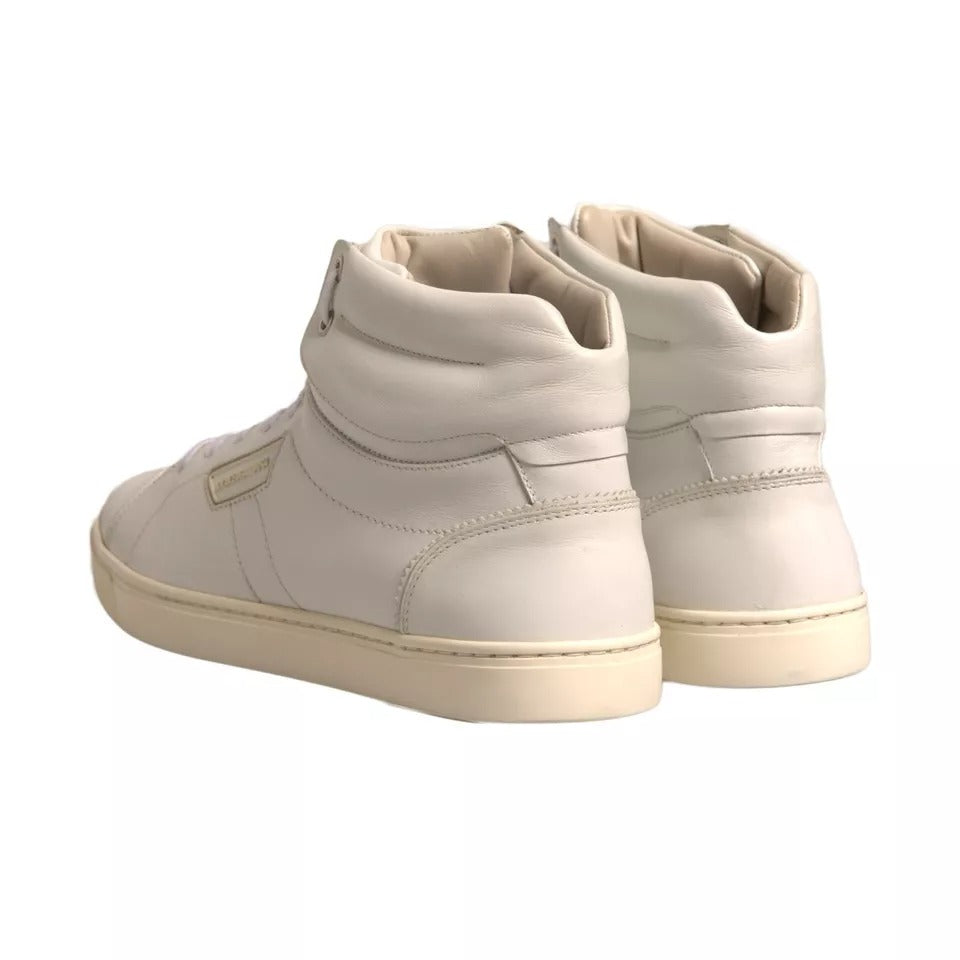 Dolce & Gabbana White London Logo High Top Sneakers Shoes | Regal Royce