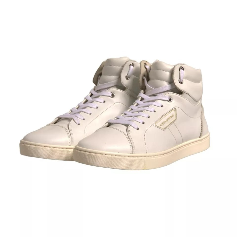 Dolce & Gabbana White London Logo High Top Sneakers Shoes | Regal Royce