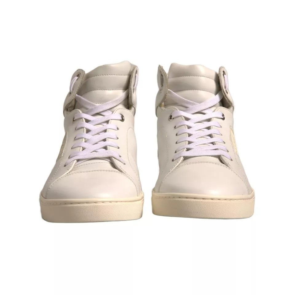 Dolce & Gabbana White London Logo High Top Sneakers Shoes | Regal Royce