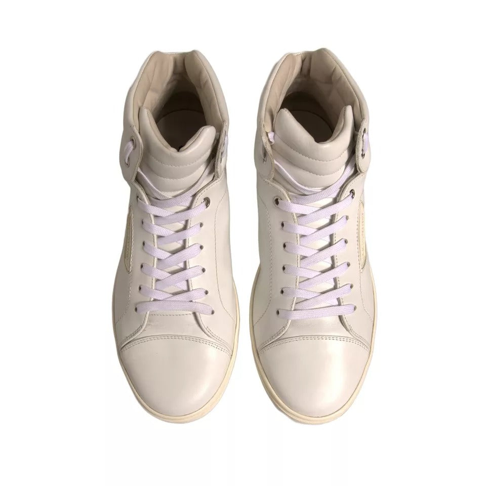 Dolce & Gabbana White London Logo High Top Sneakers Shoes | Regal Royce