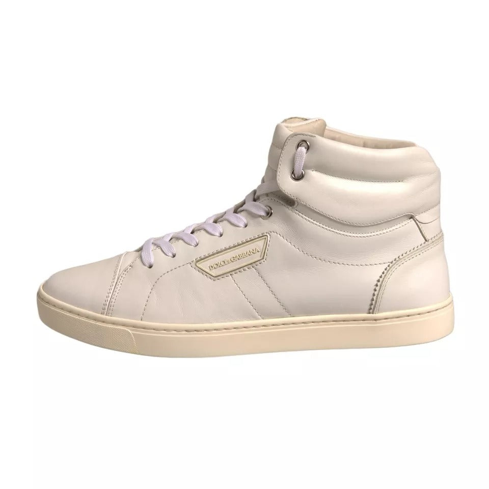 Dolce & Gabbana White London Logo High Top Sneakers Shoes | Regal Royce