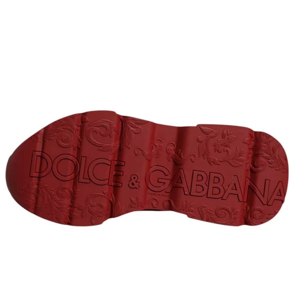 Dolce & Gabbana Red Leather Daymaster Low Top Sneakers Shoes | Regal Royce