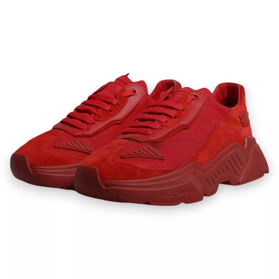 Dolce & Gabbana Red Leather Daymaster Low Top Sneakers Shoes | Regal Royce