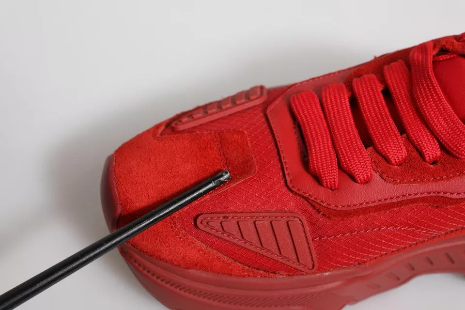 Dolce & Gabbana Red Leather Daymaster Low Top Sneakers Shoes | Regal Royce