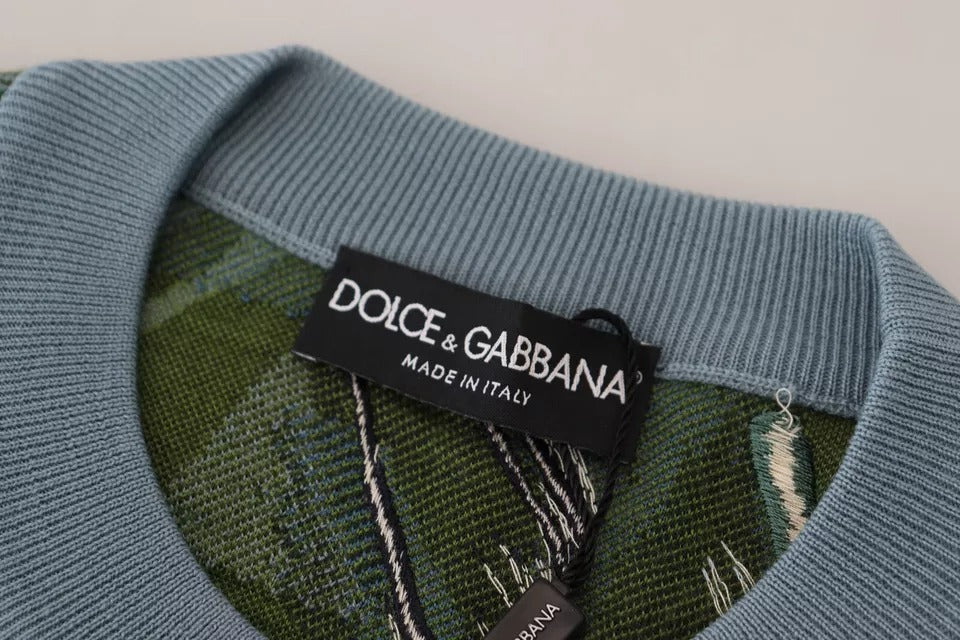 Dolce & Gabbana Jungle Wool Silk Pullover Logo Sweater | Regal Royce