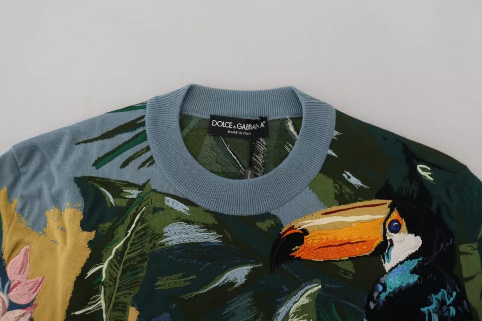 Dolce & Gabbana Jungle Wool Silk Pullover Logo Sweater | Regal Royce