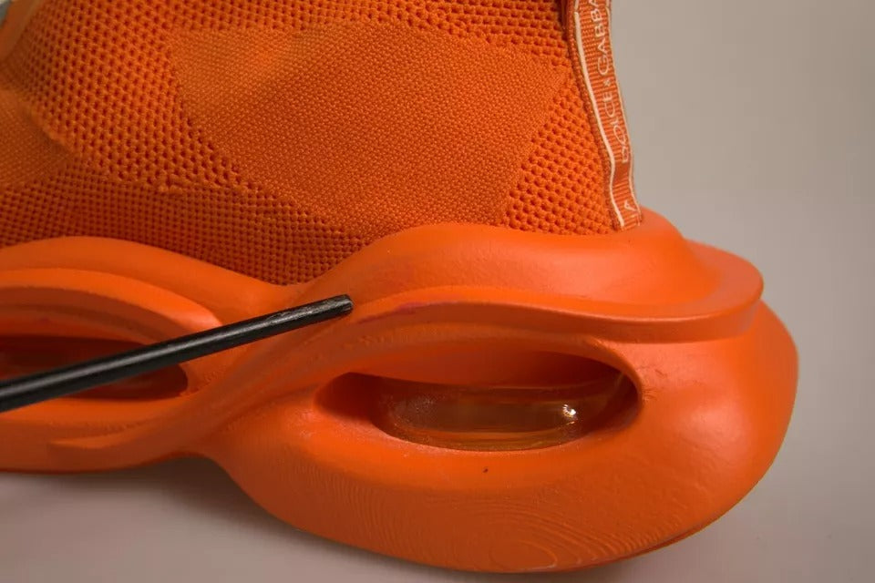 Dolce & Gabbana Orange Slip On Wave Socks Men Sneakers Shoes | Regal Royce