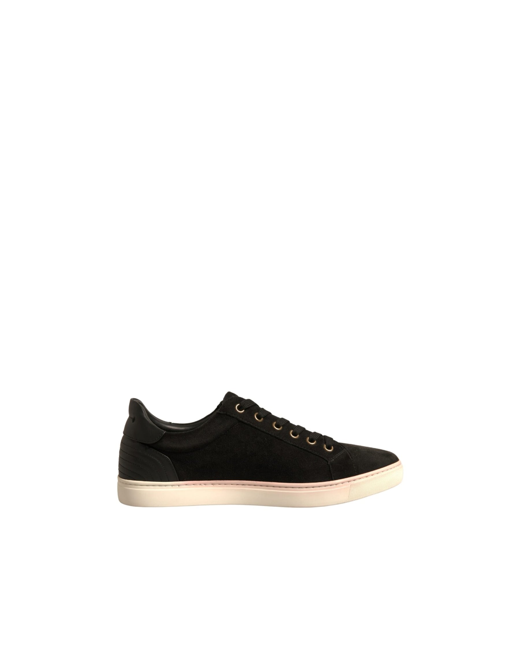 Dolce & Gabbana Black Logo Suede Leather Men Sneakers Shoes | Regal Royce