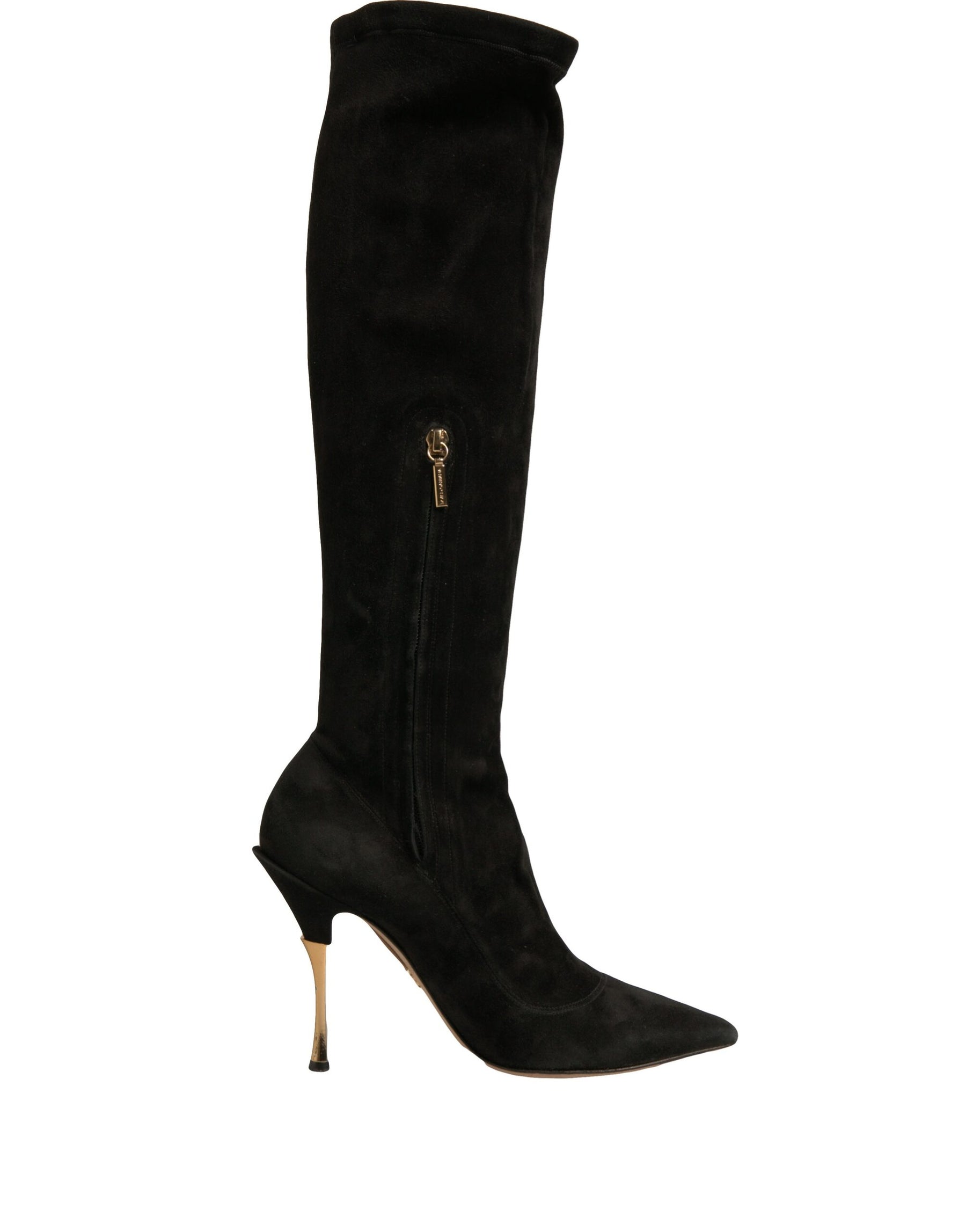 Dolce & Gabbana Black Suede Stiletto Knee High Boots Shoes | Regal Royce