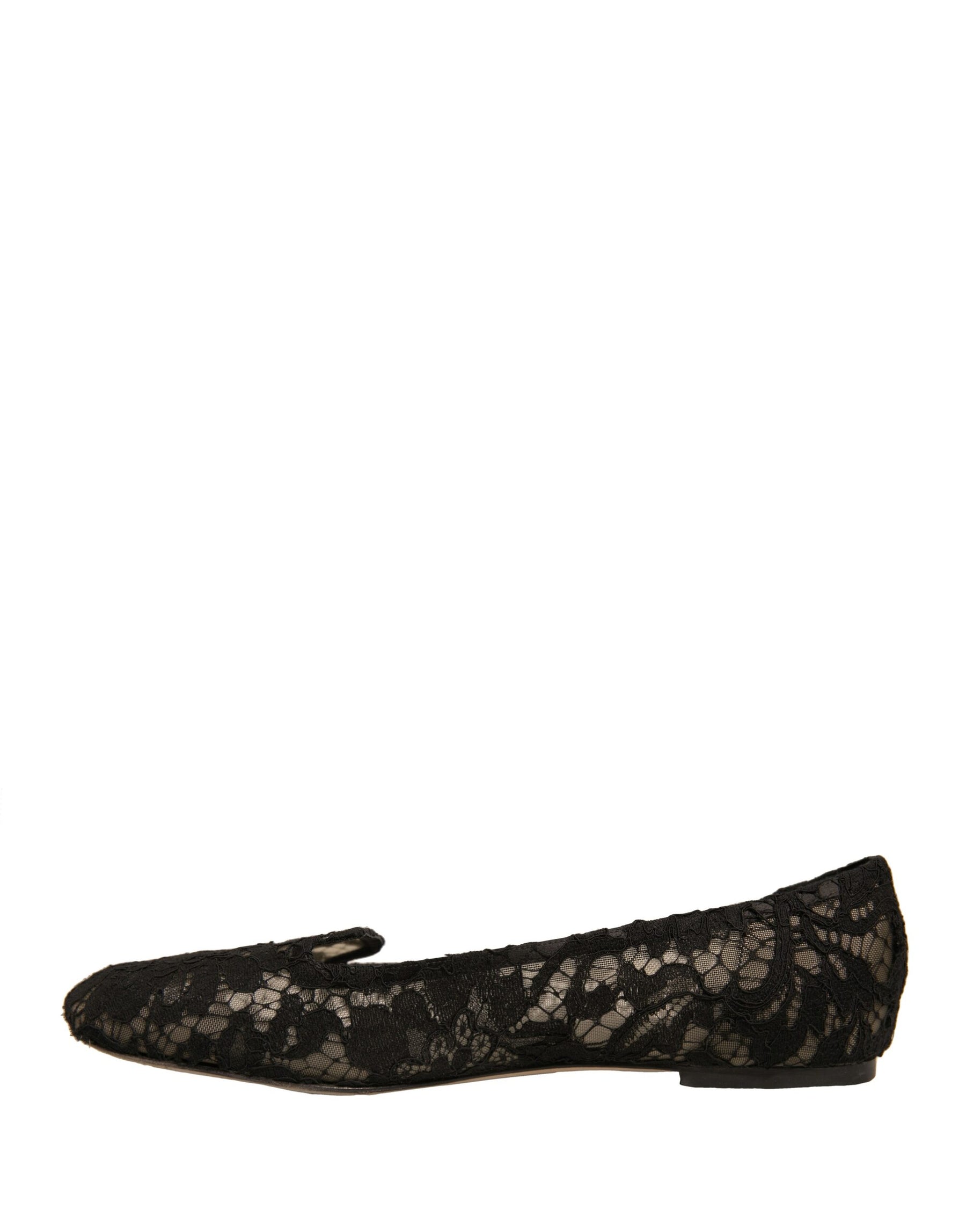 Dolce & Gabbana Black Taormina Lace Slip On Flats Shoes | Regal Royce