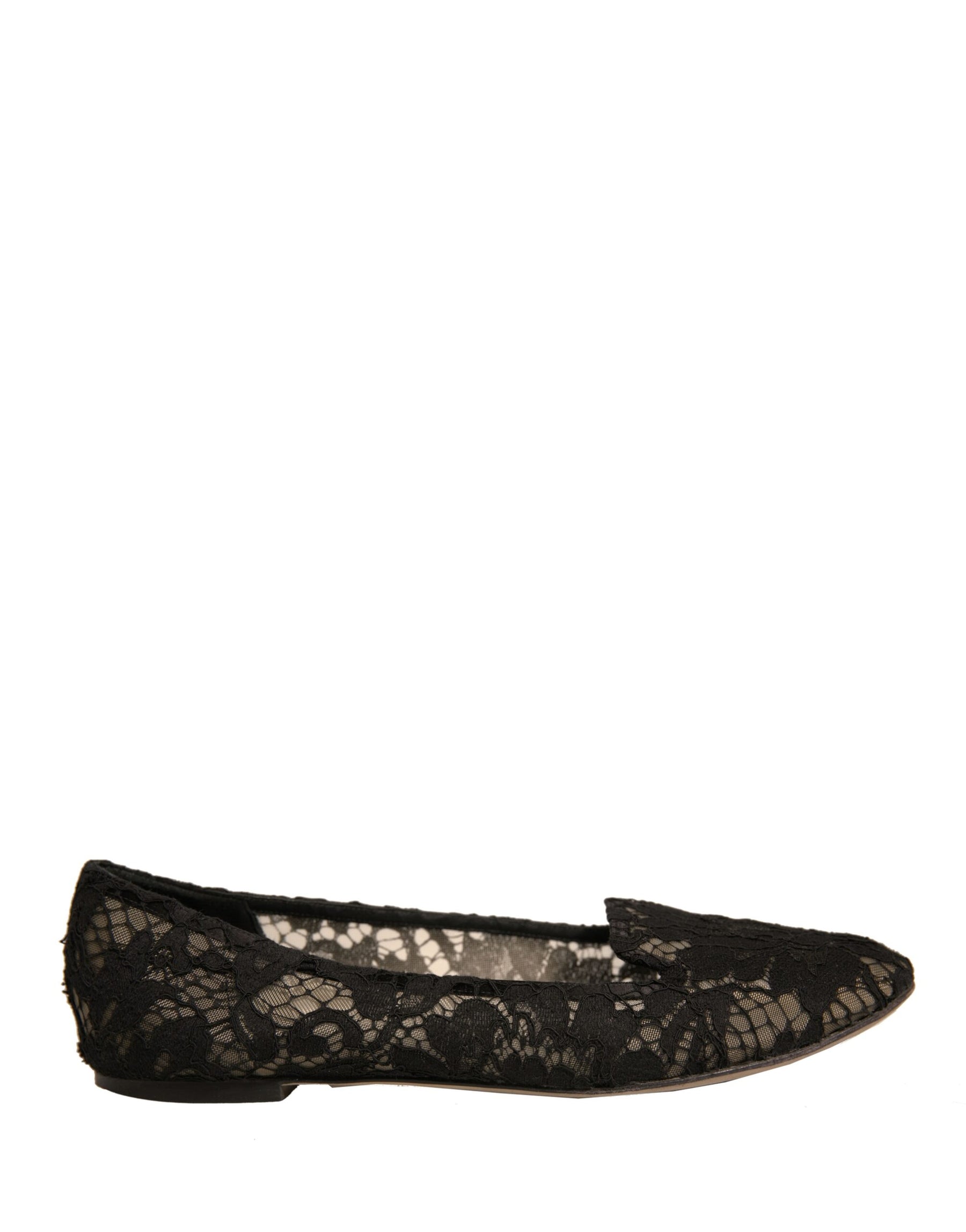 Dolce & Gabbana Black Taormina Lace Slip On Flats Shoes | Regal Royce