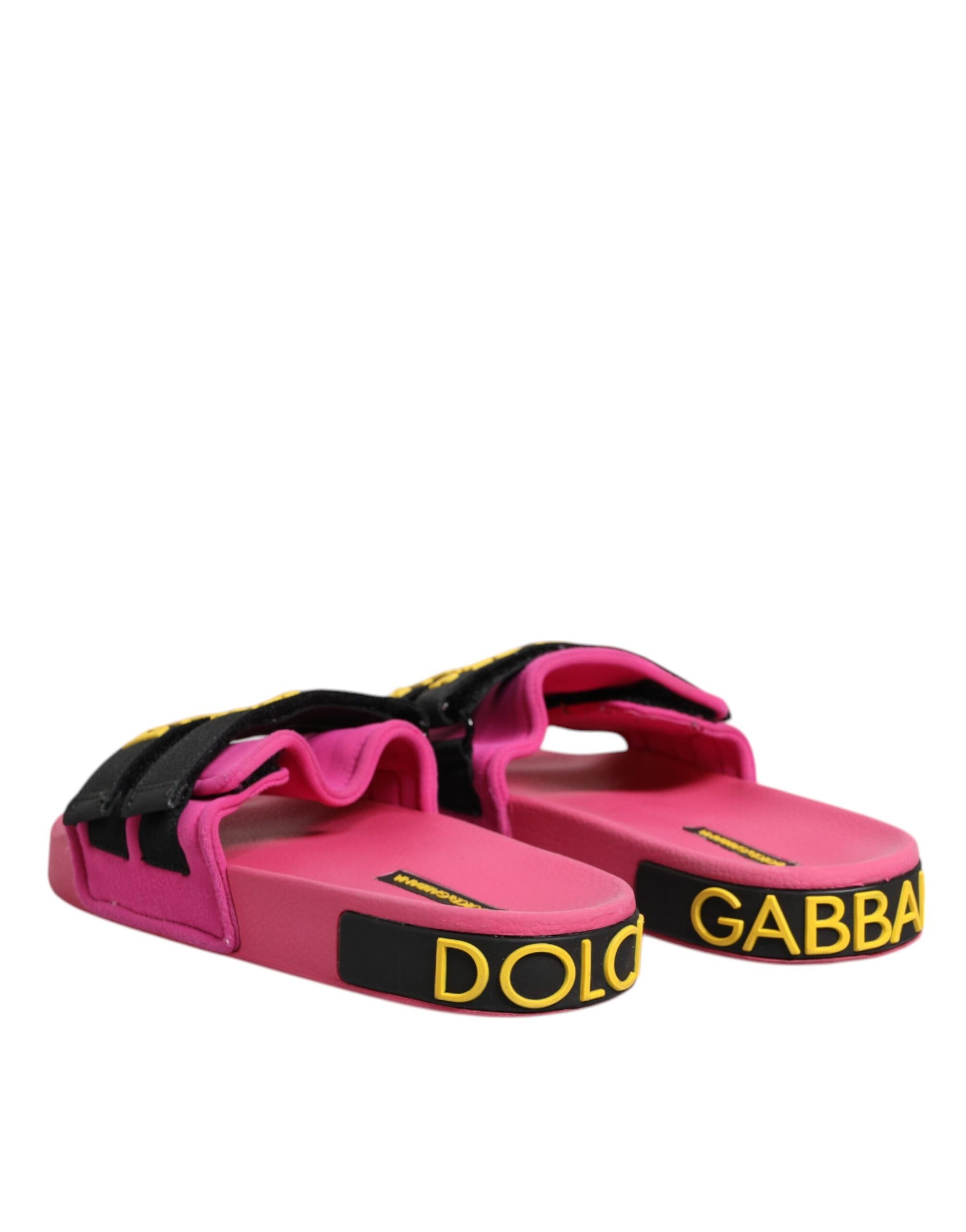 Dolce & Gabbana Fuchsia Neoprene Slides Flats Beachwear Shoes | Regal Royce
