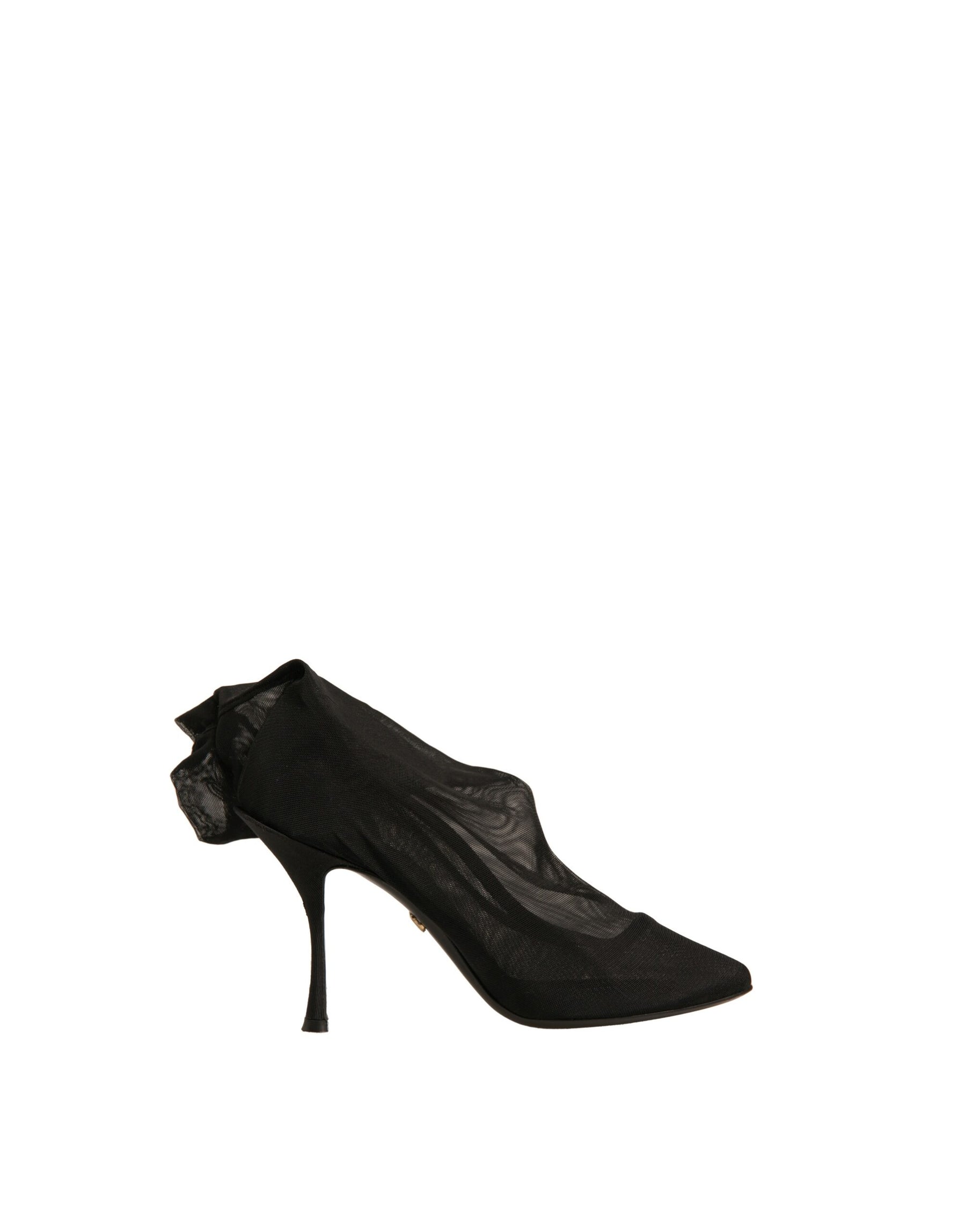 Dolce & Gabbana Black Silk Mesh Sock Style Heels Boots Shoes | Regal Royce