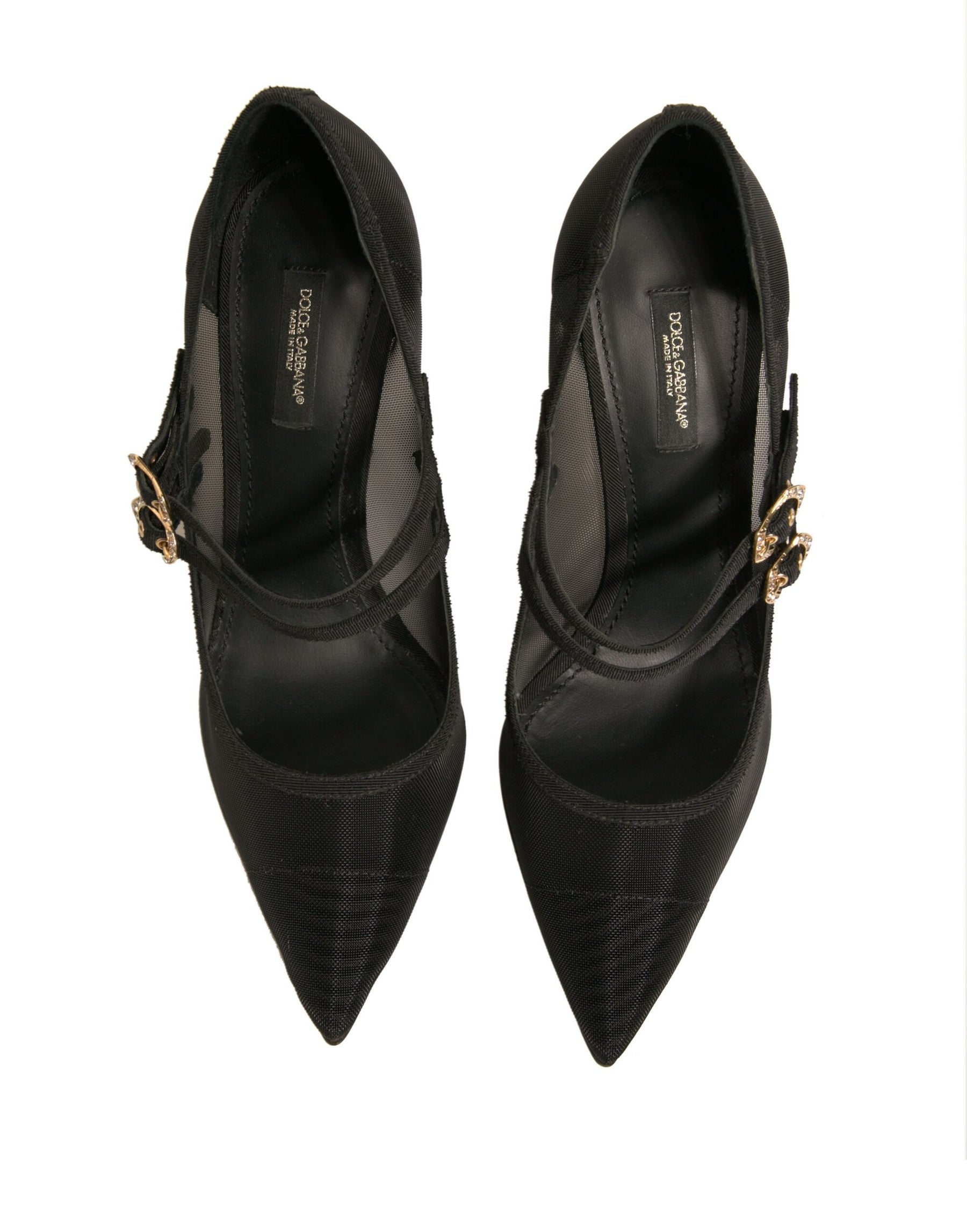 Dolce & Gabbana Black Mesh Mary Jane High Heels Pumps Shoes | Regal Royce