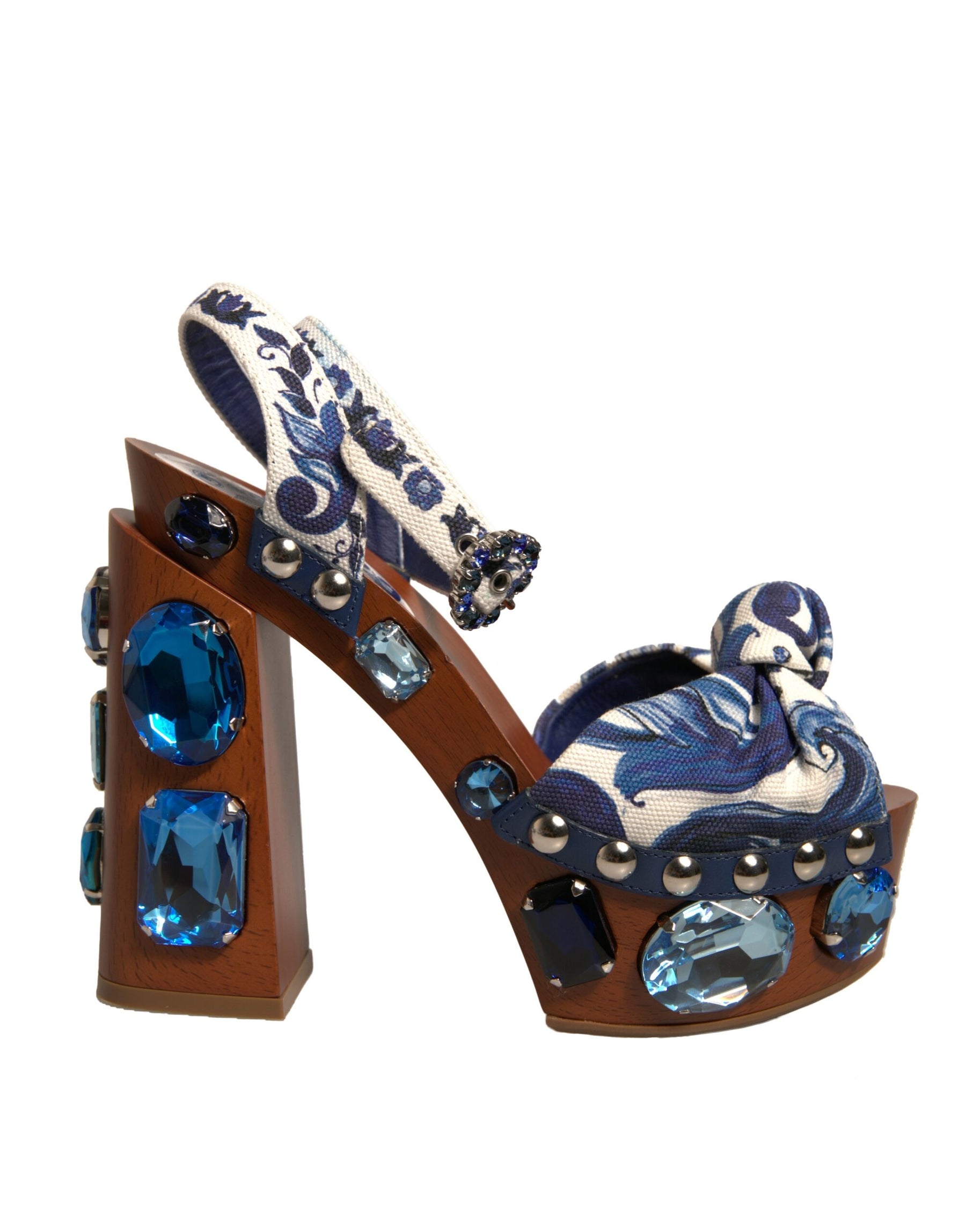Dolce & Gabbana Multicolor Majolica Embellished Wedge Sandals Shoes | Regal Royce