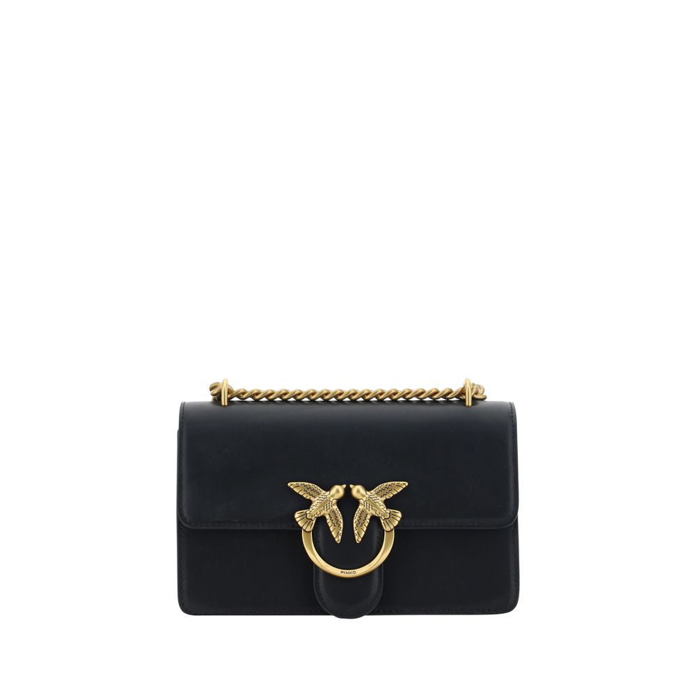 PINKO Black Calf Leather Bos Taurus Shoulder Bag | Regal Royce