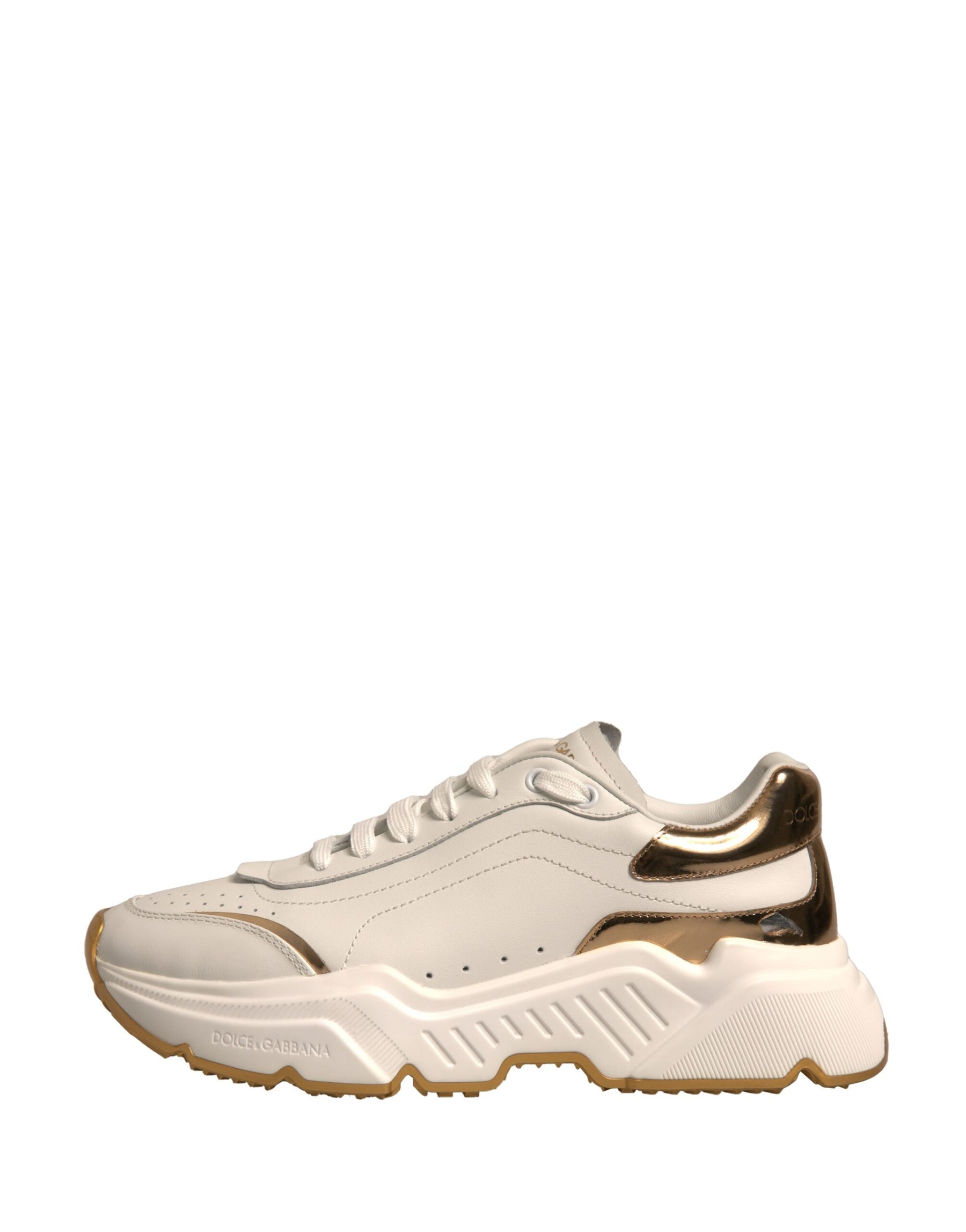 Dolce & Gabbana White Gold Daymaster Low Top Sneakers Shoes | Regal Royce