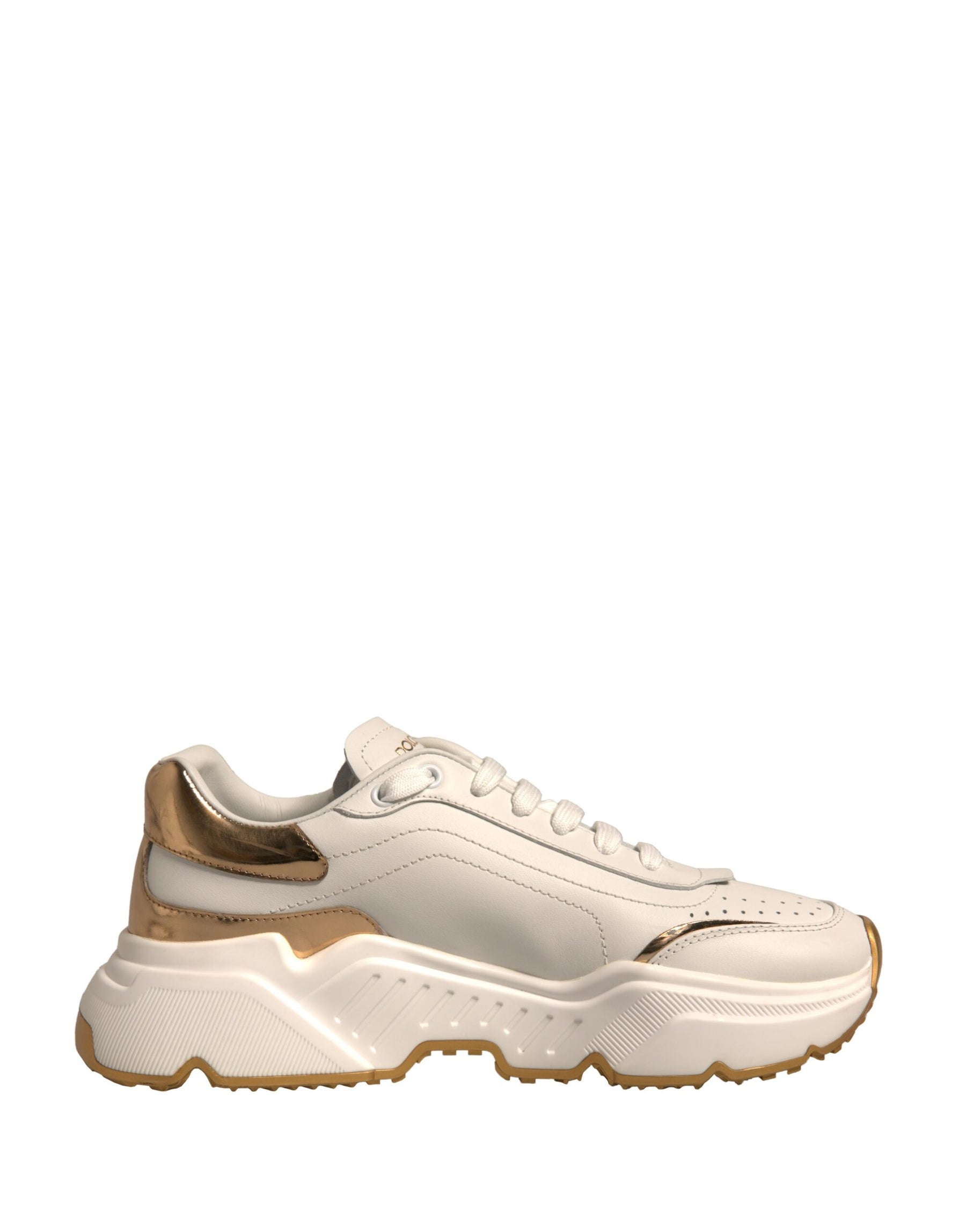 Dolce & Gabbana White Gold Daymaster Low Top Sneakers Shoes | Regal Royce