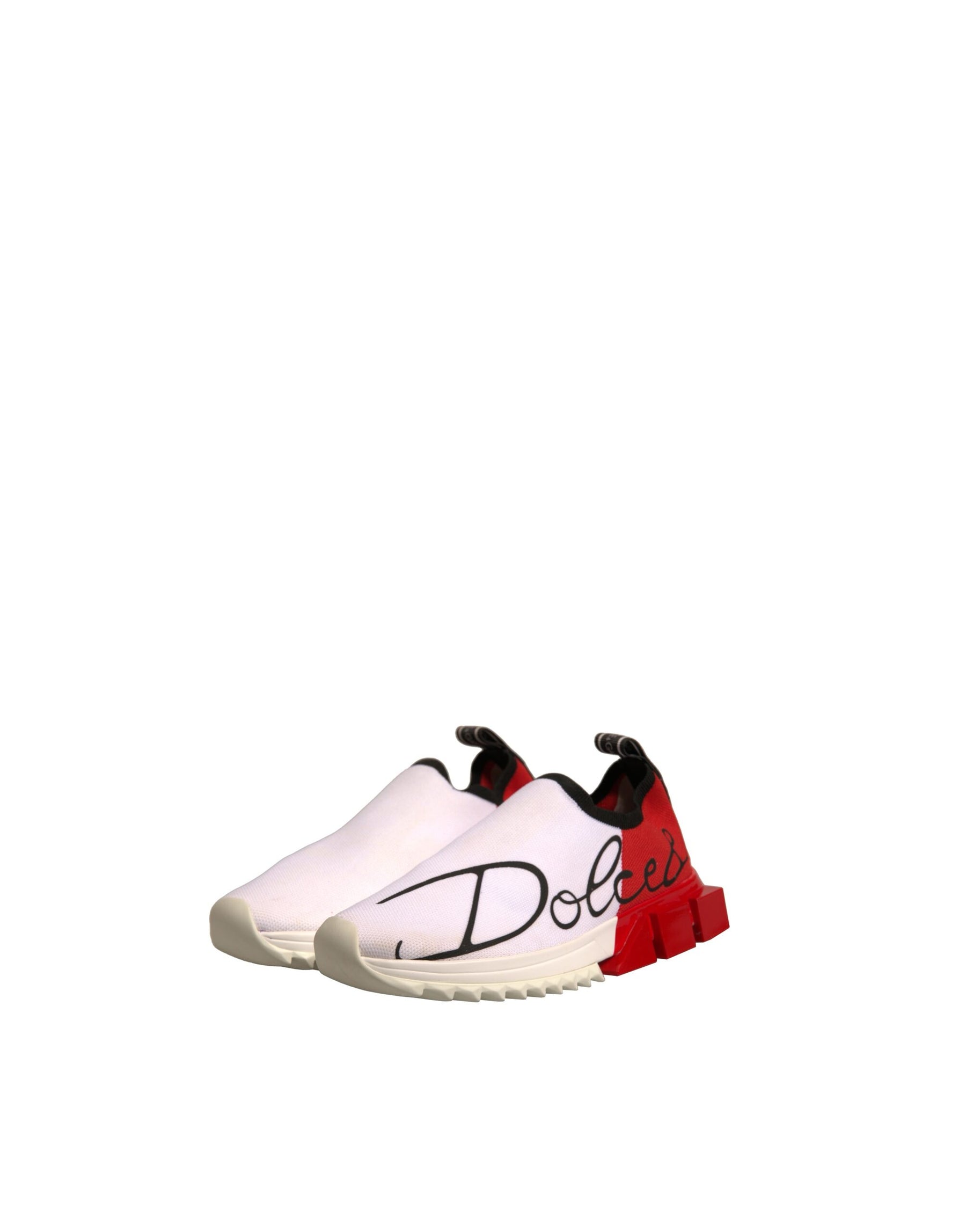 Dolce & Gabbana White Red Low Top Sorrento Sneakers Shoes | Regal Royce