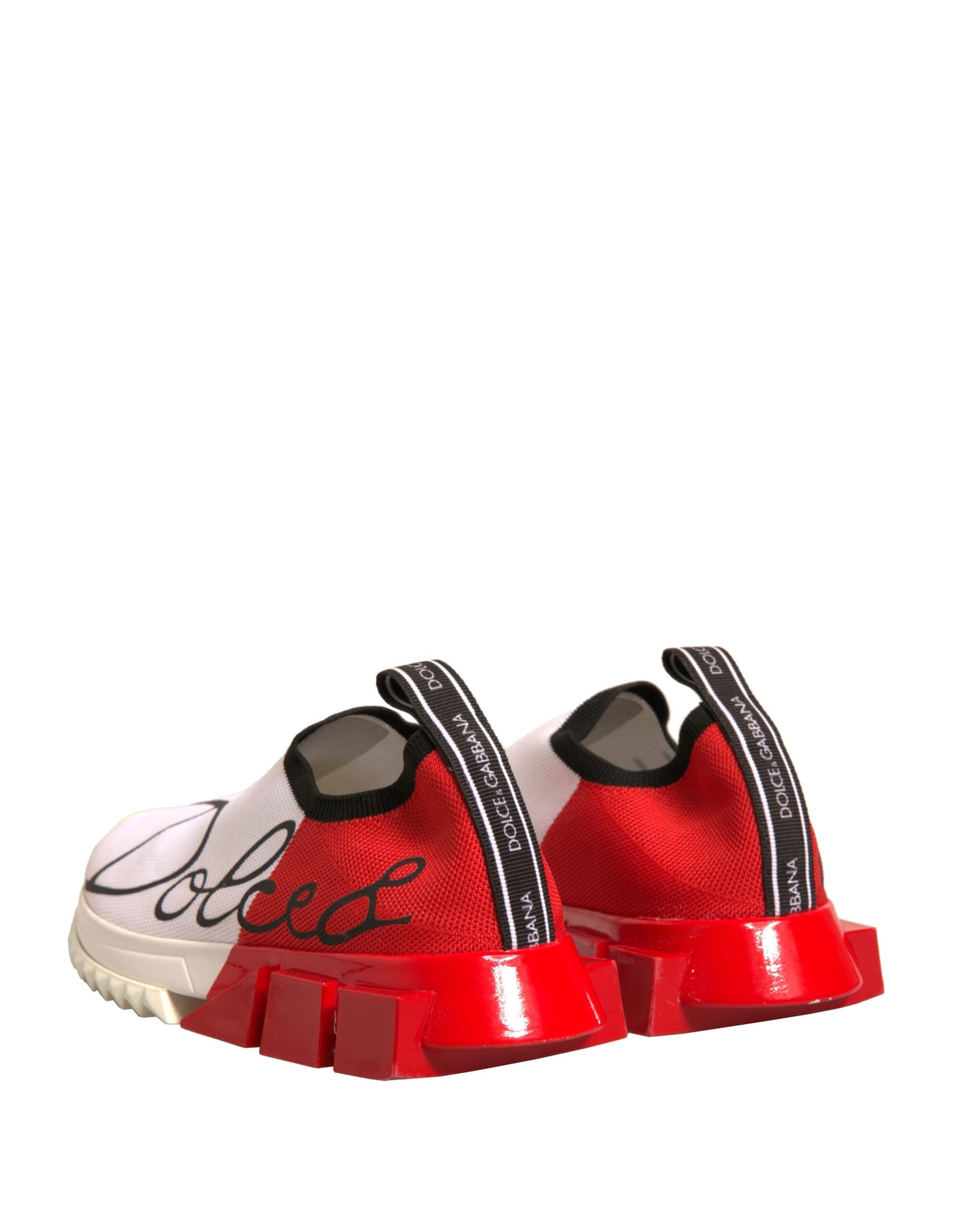 Dolce & Gabbana White Red Low Top Sorrento Sneakers Shoes | Regal Royce