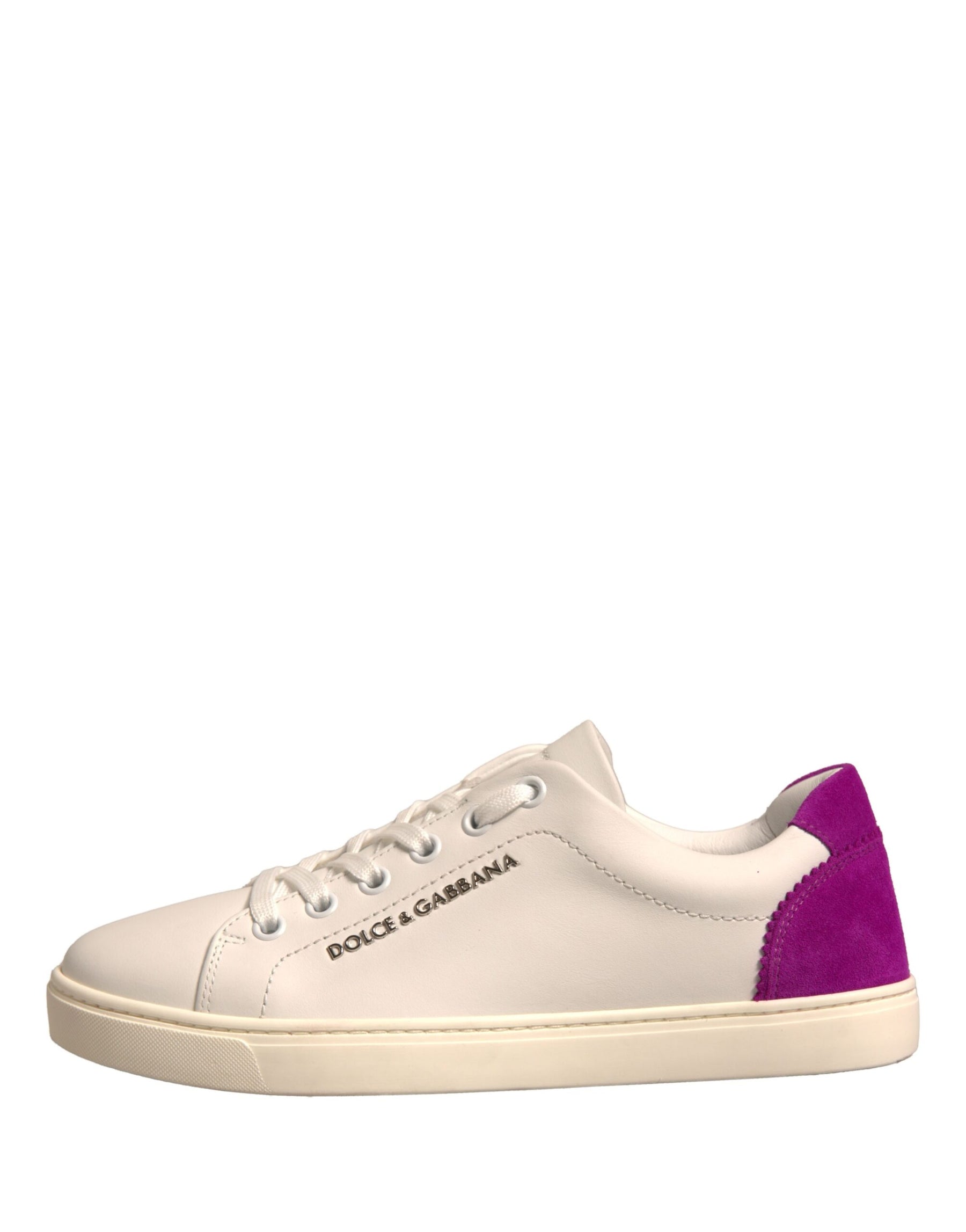 Dolce & Gabbana White Suede Leather Low Top Sneakers Shoes | Regal Royce
