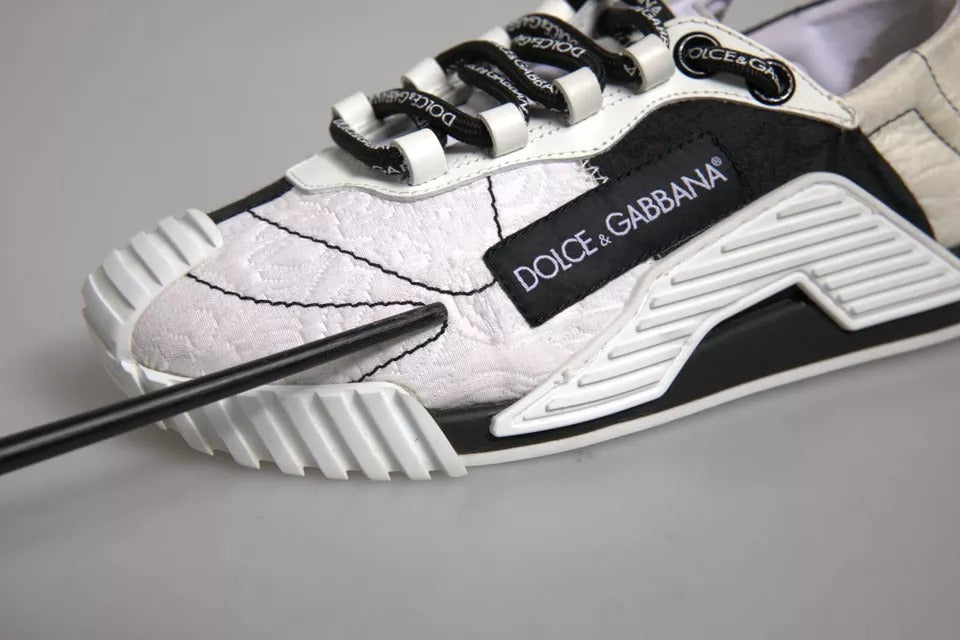 Dolce & Gabbana White Black NS1 Low Top Sneakers Shoes | Regal Royce
