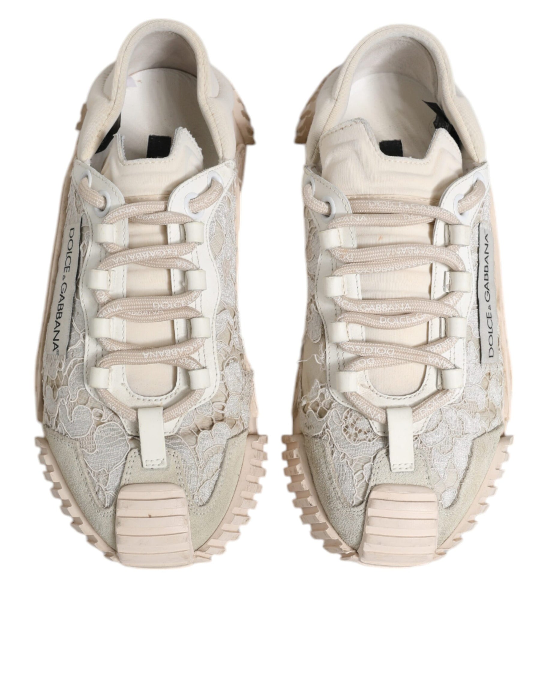 Dolce & Gabbana White Lace NS1 Low Top Sneaker Sports Shoes | Regal Royce