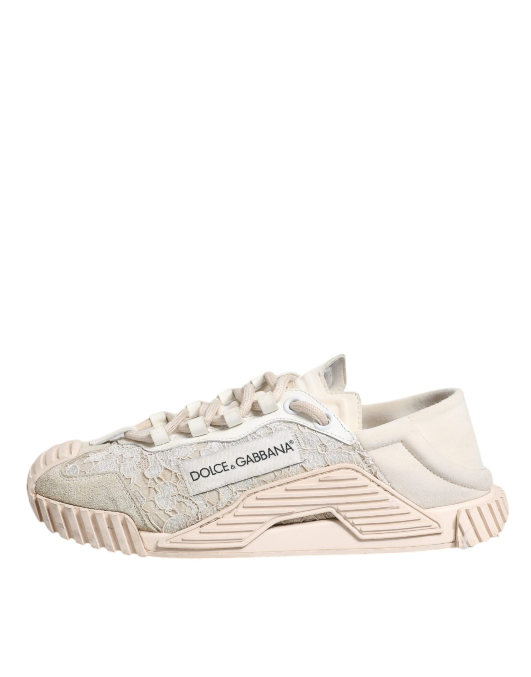 Dolce & Gabbana White Lace NS1 Low Top Sneaker Sports Shoes | Regal Royce