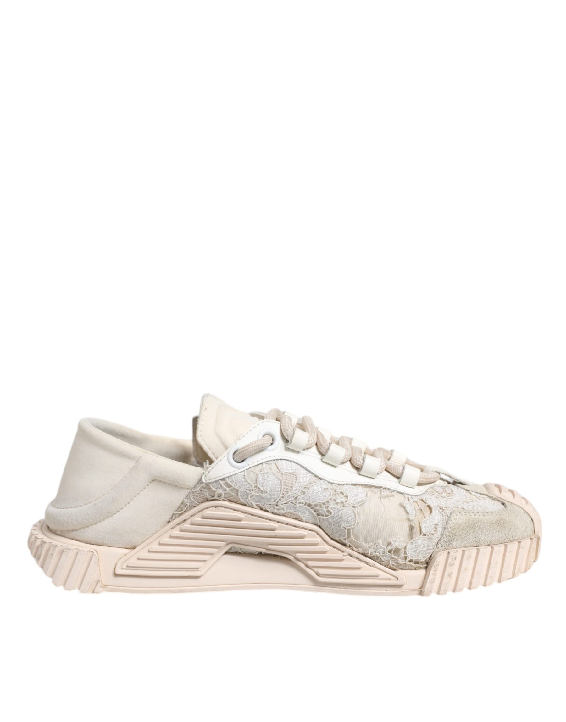 Dolce & Gabbana White Lace NS1 Low Top Sneaker Sports Shoes | Regal Royce
