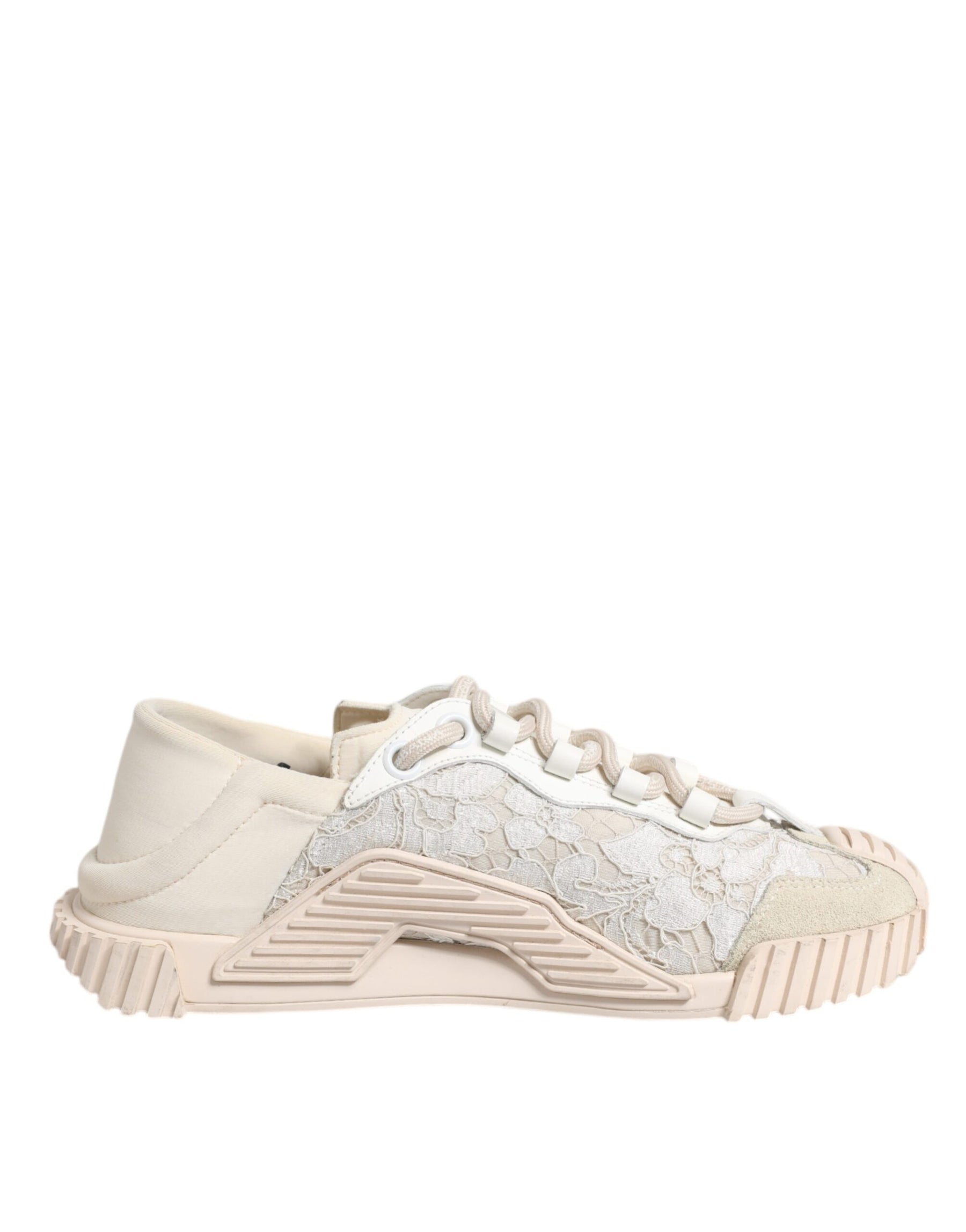 Dolce & Gabbana White Lace NS1 Low Top Sneaker Sports Shoes | Regal Royce