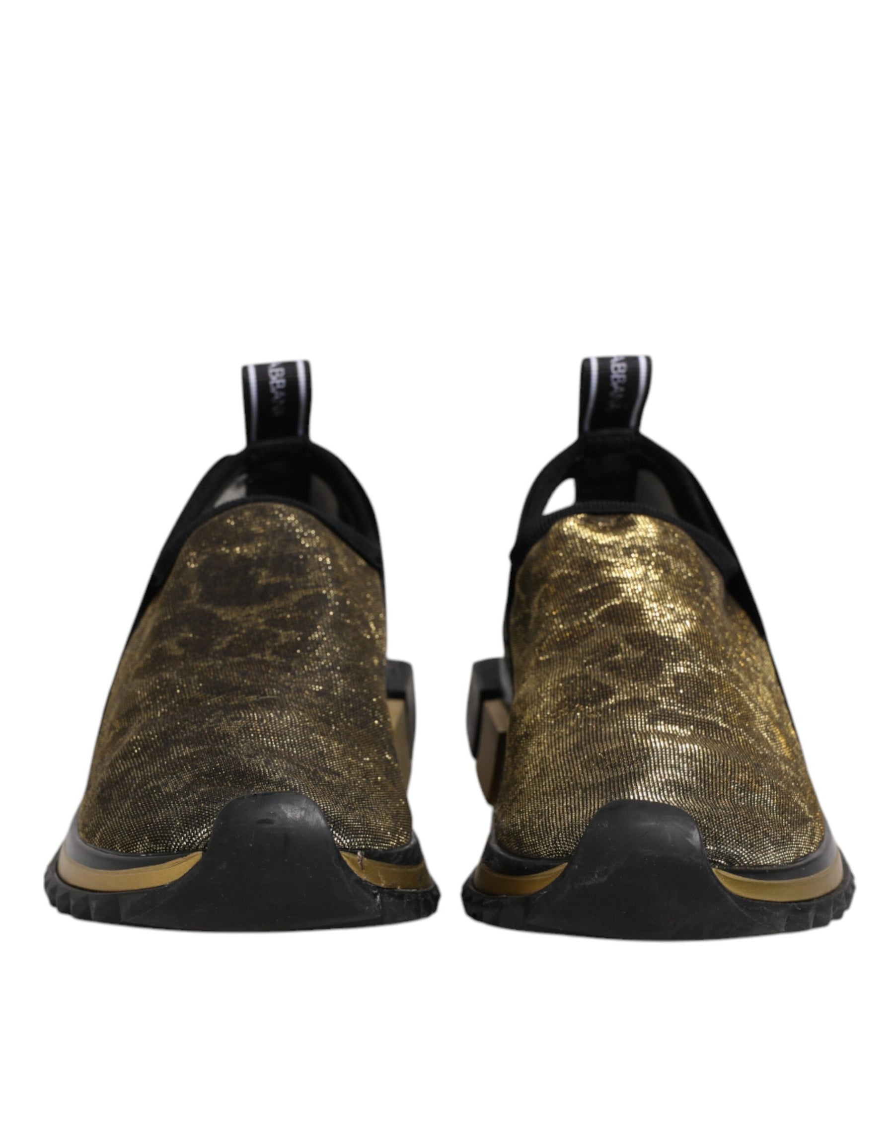 Dolce & Gabbana Gold Glitter Leopard Sorrento Sneakers Shoes | Regal Royce