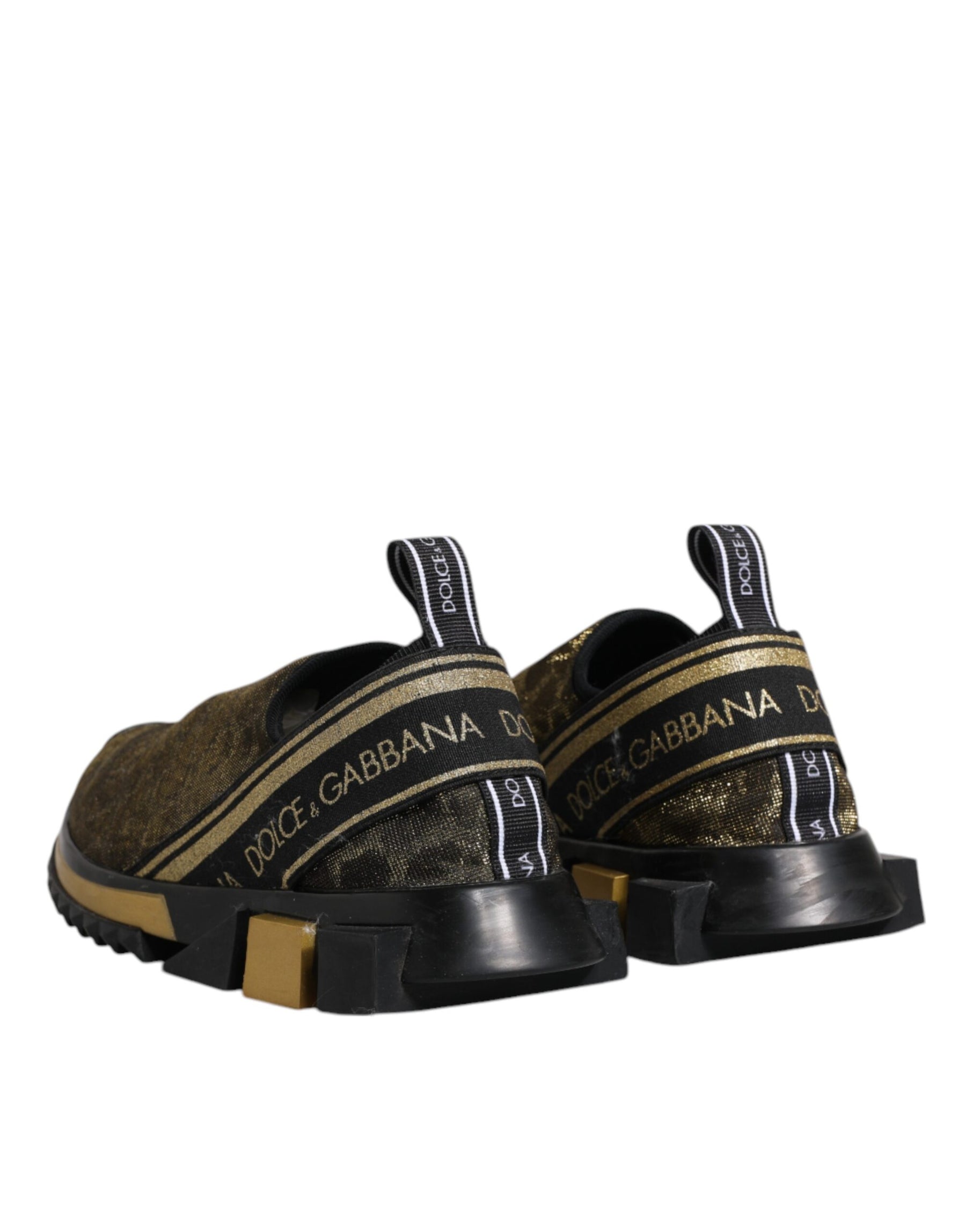 Dolce & Gabbana Gold Glitter Leopard Sorrento Sneakers Shoes | Regal Royce
