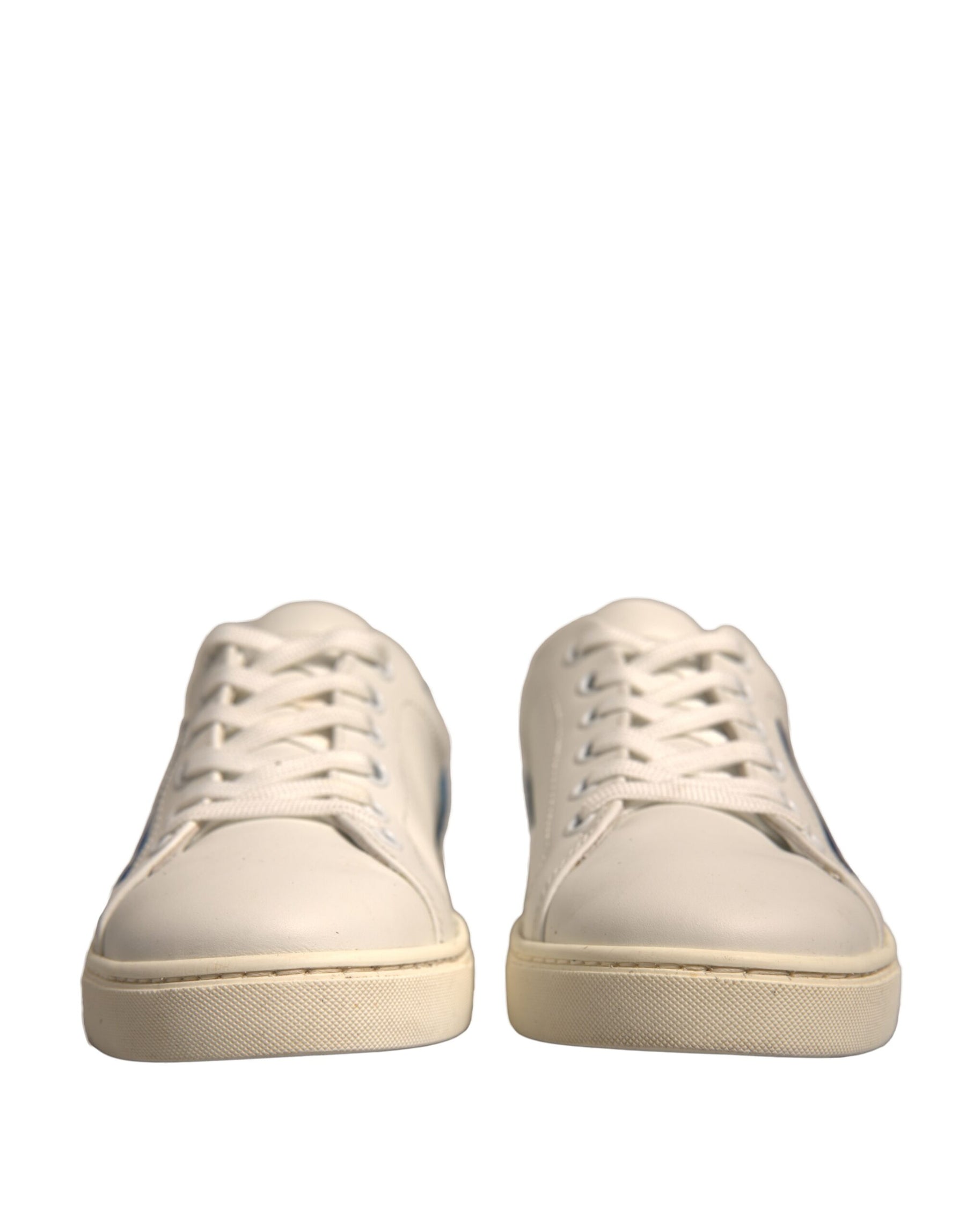 Dolce & Gabbana White Suede Leather Low Top Sneakers Shoes | Regal Royce