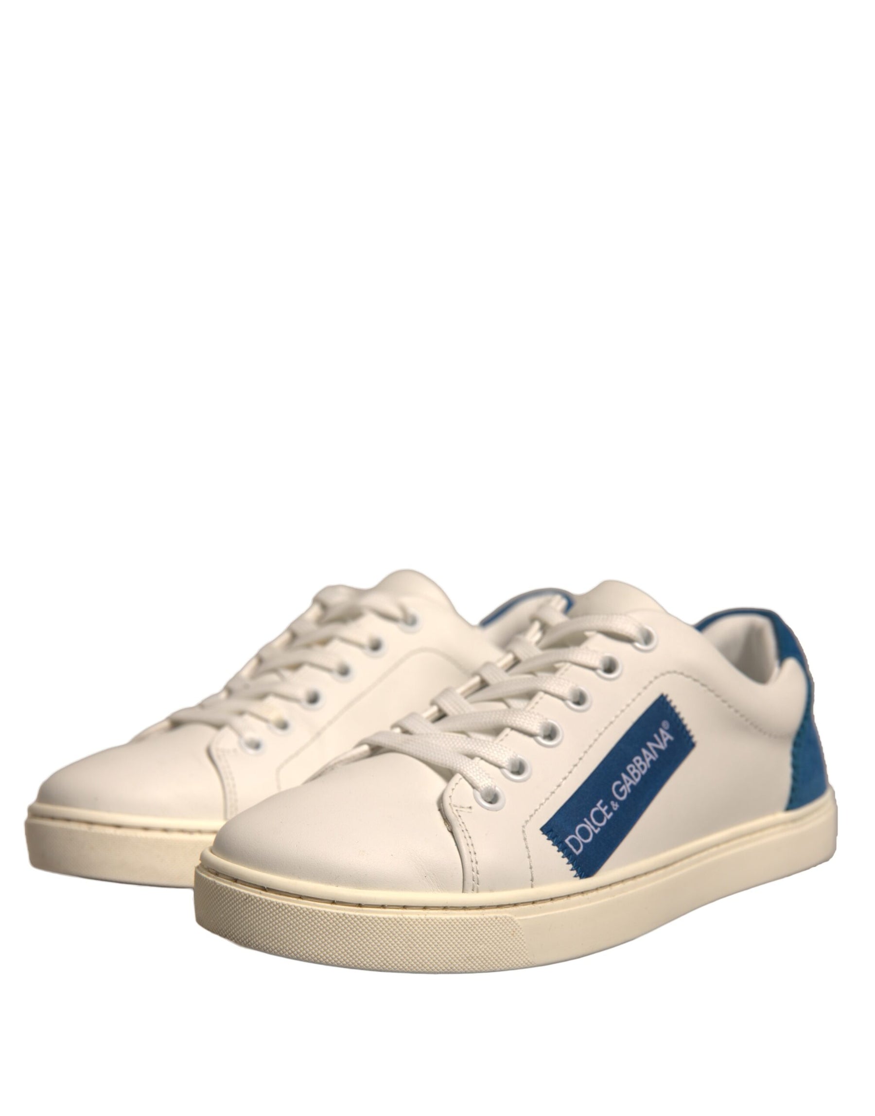 Dolce & Gabbana White Suede Leather Low Top Sneakers Shoes | Regal Royce