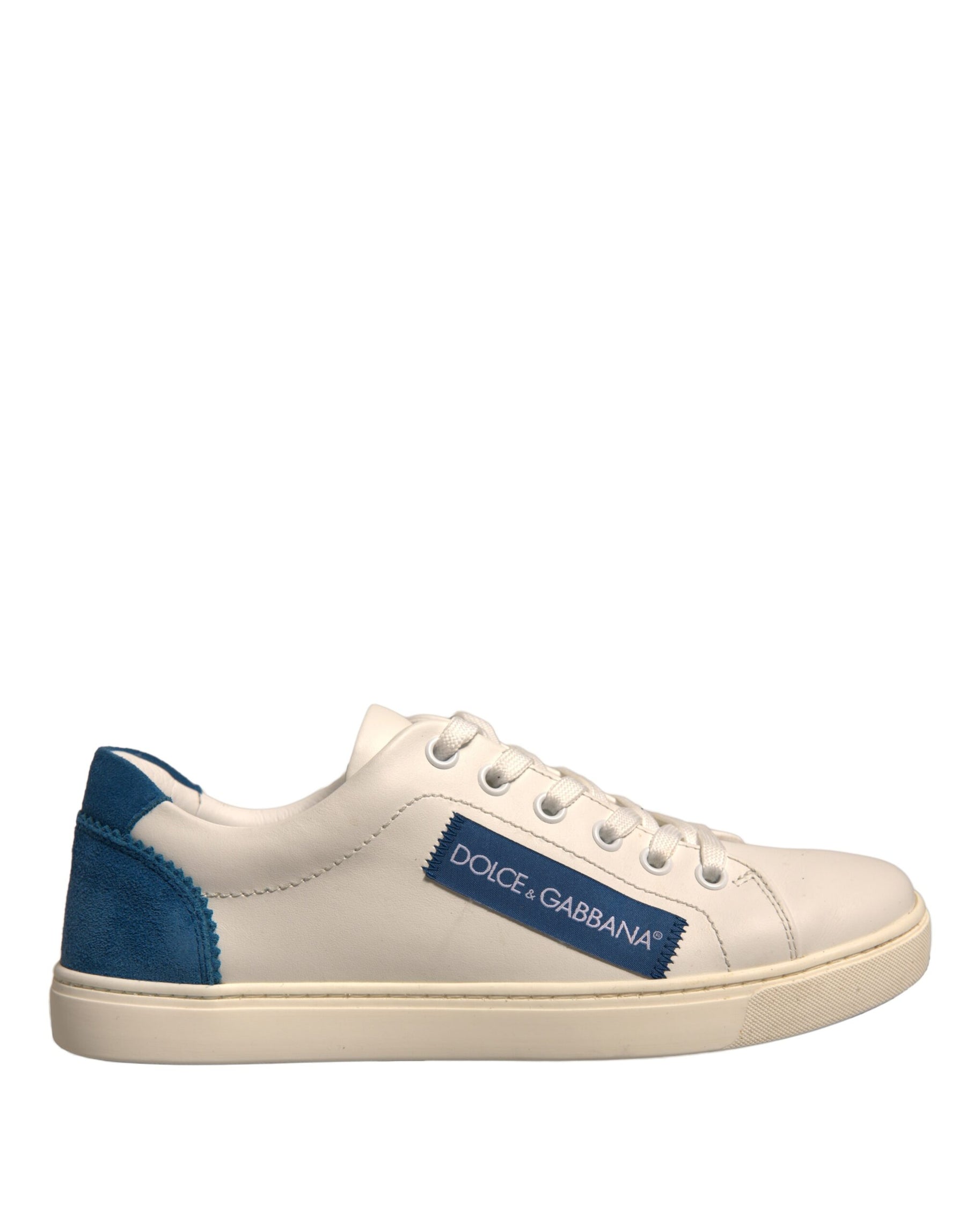 Dolce & Gabbana White Suede Leather Low Top Sneakers Shoes | Regal Royce