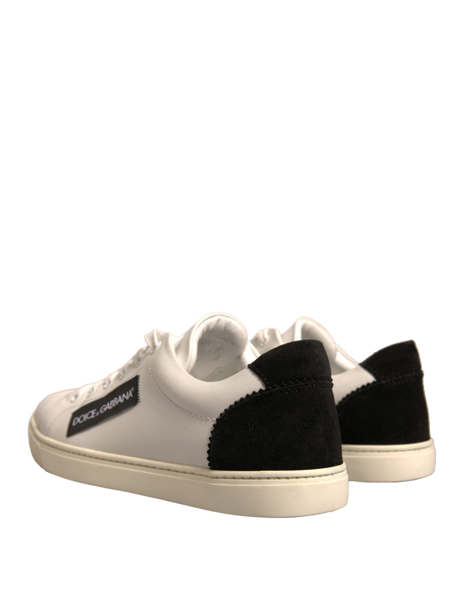 Dolce & Gabbana White Suede Leather Low Top Sneakers Shoes | Regal Royce